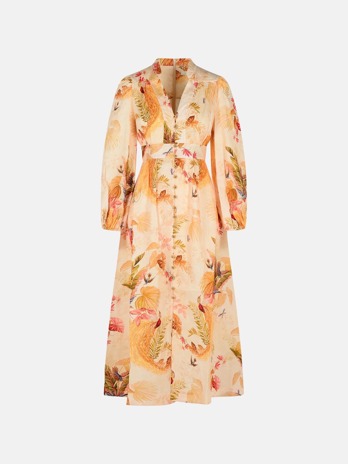 ZIMMERMANN 'Plunge' Low-Cut Linen Dress