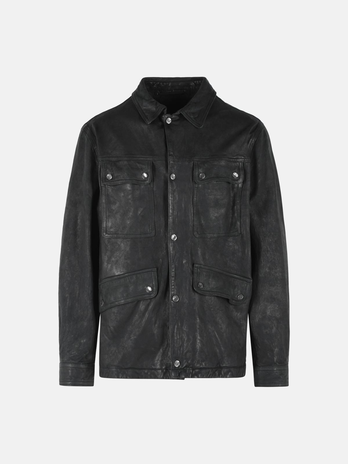 SALVATORE SANTORO Black Leather Jacket