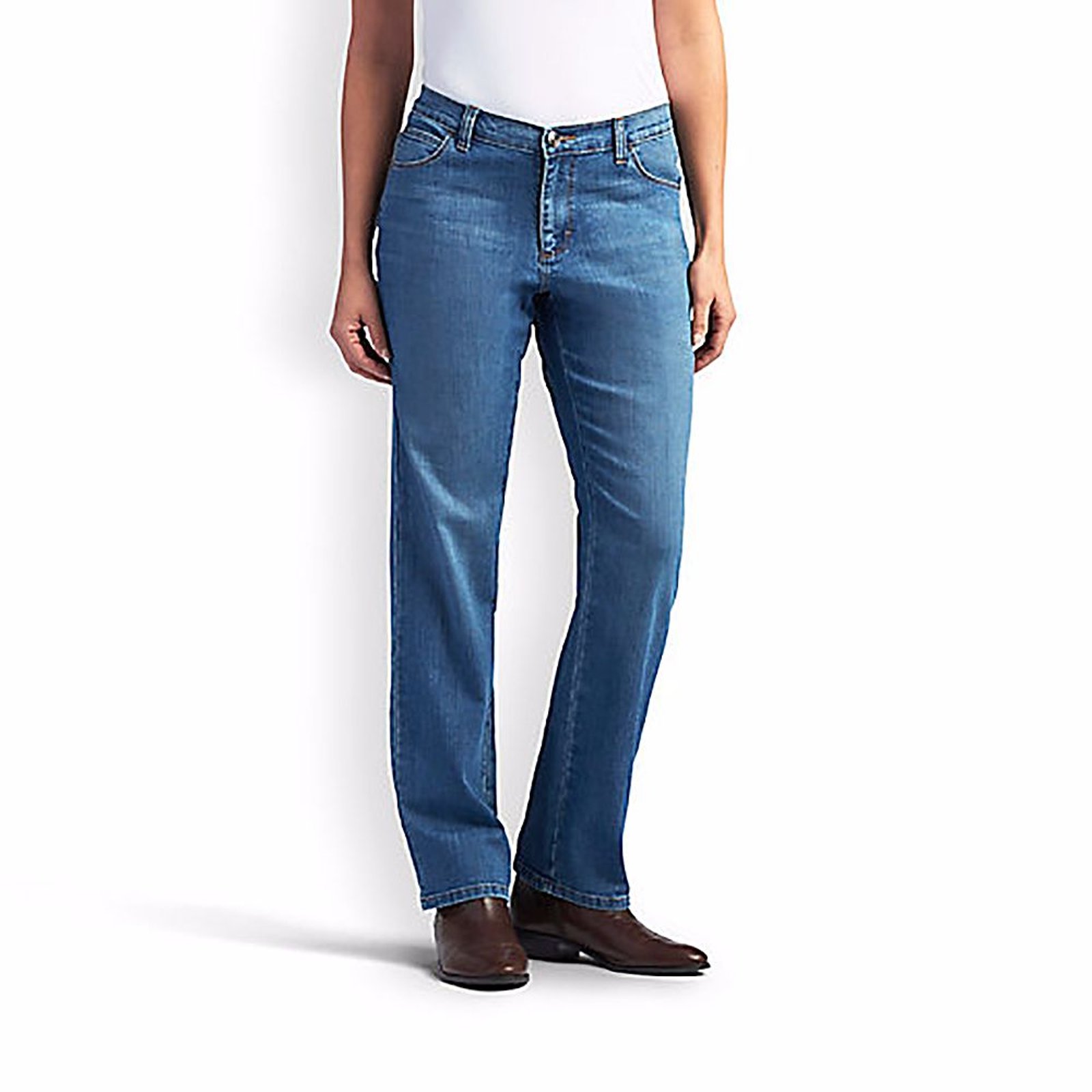 Lee Jeans Women's Relaxed Fit Straight-Leg Jean Blue Pants