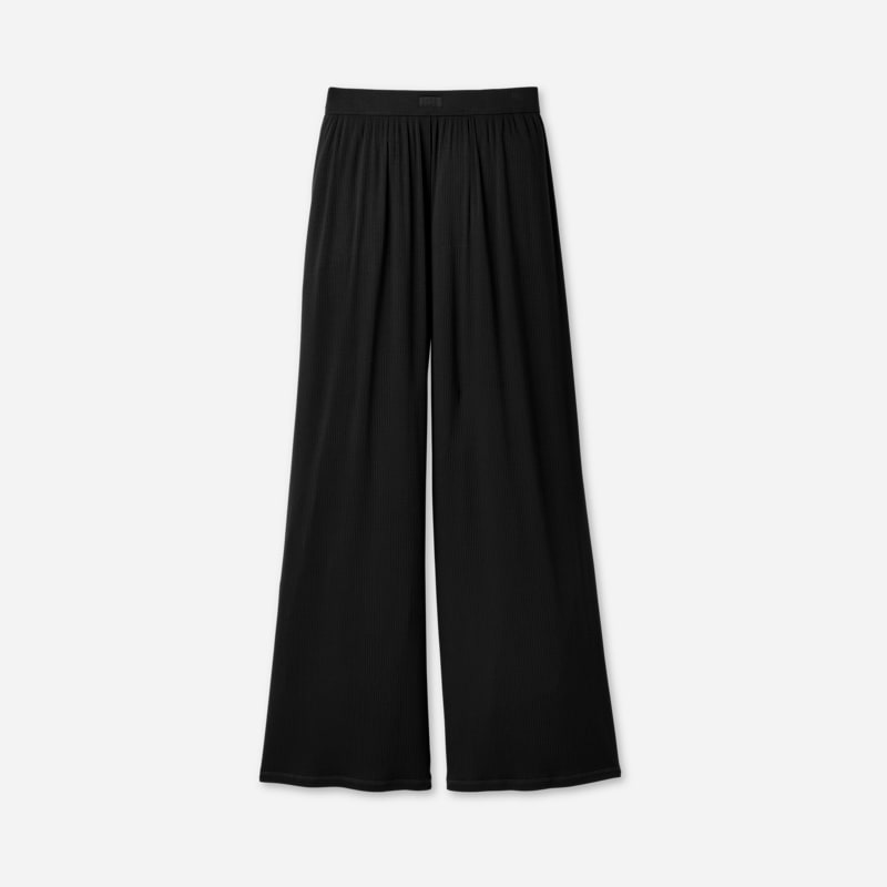UGG® Women's Imogen Wide Leg Pant Rib LENZINGu ECOVEROu Viscose Blend Bottoms in Black, Size X