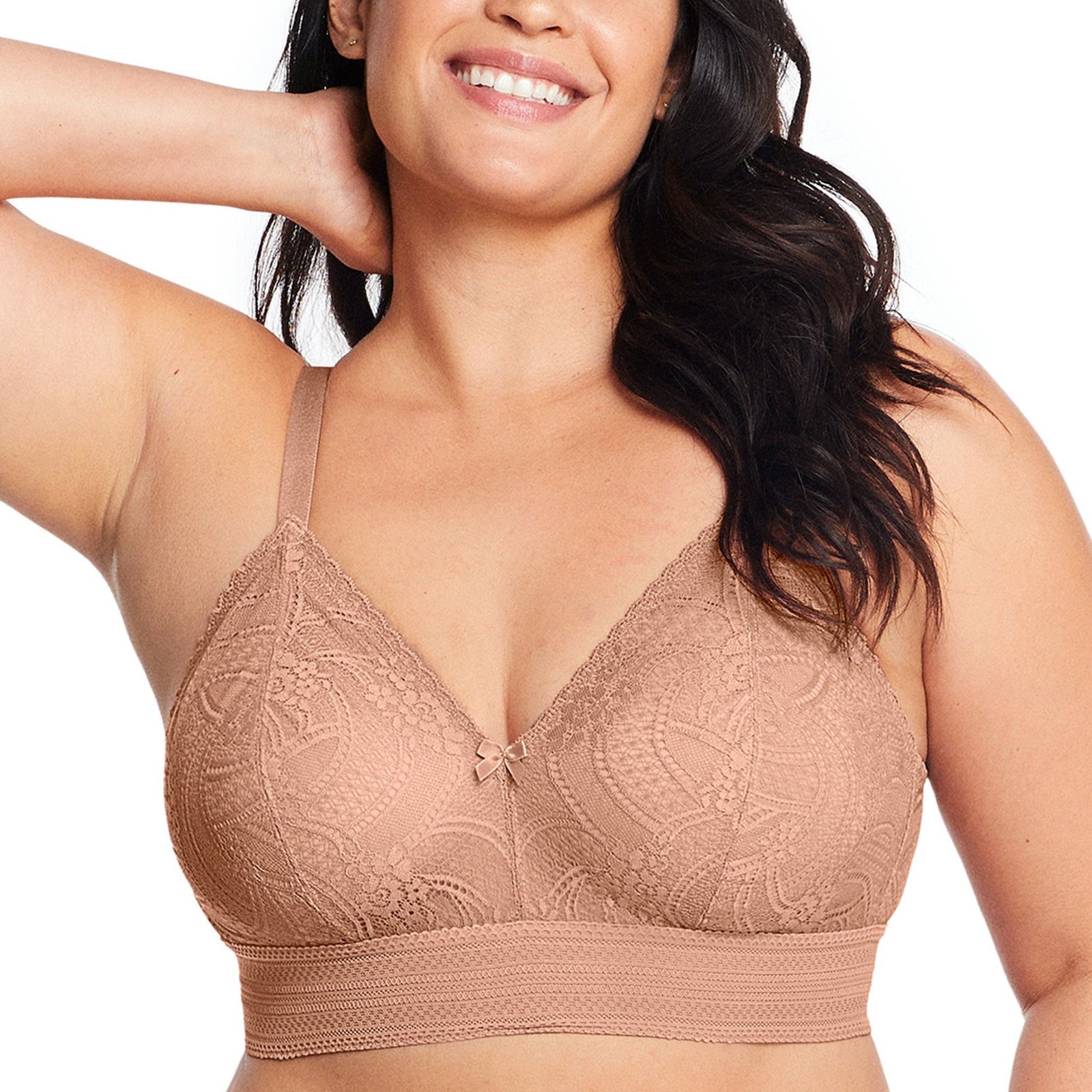 Glamorise Bramour Gramercy Luxe Lace Bralette Tan Bras -C