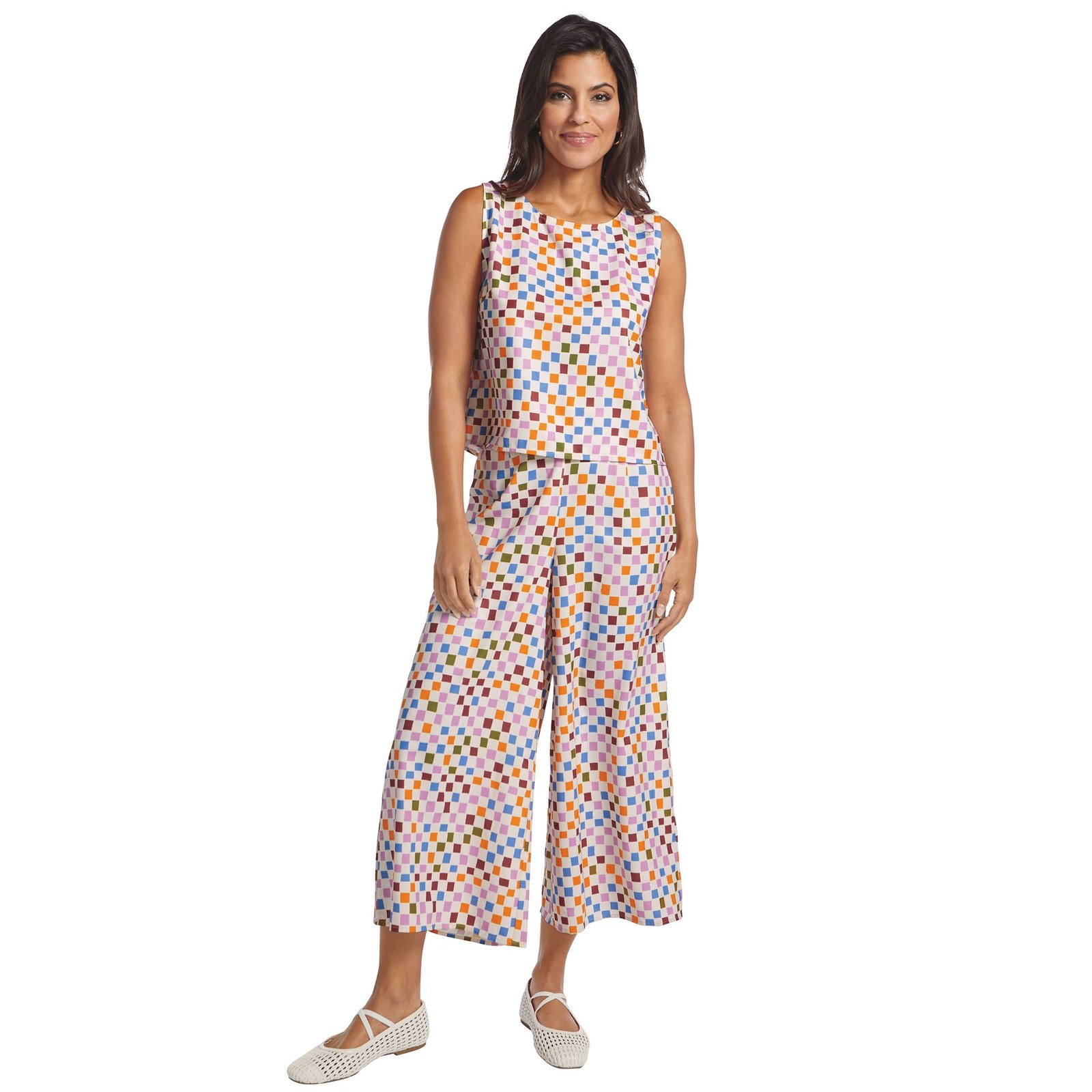 Masseys Cropped Wide-Leg Pant Set Multi Sets X