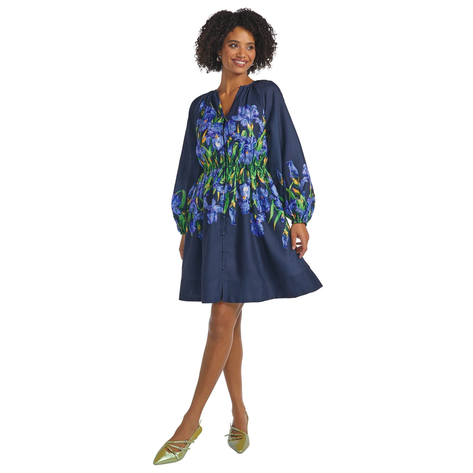 Masseys Garden Party A-Line Dress Blue Multi Dresses X