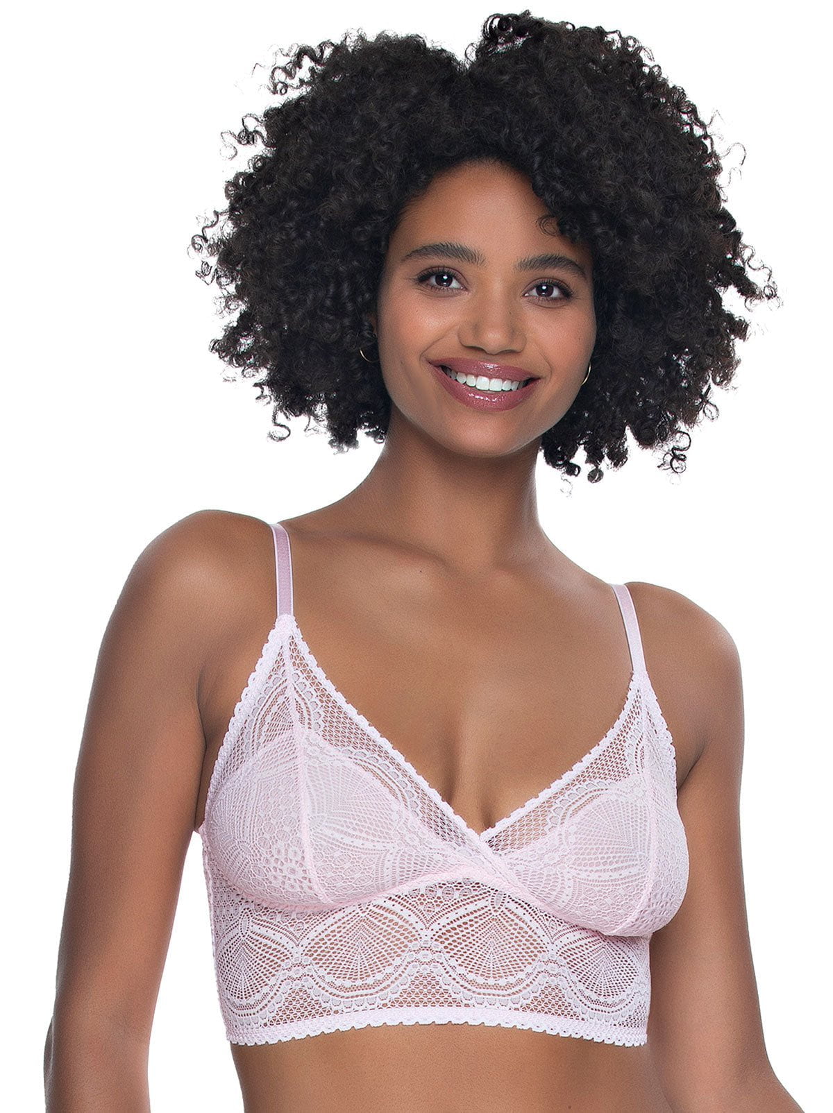 Finesse Super Stretchy Lace Cami Bralette, Barely Pink XX