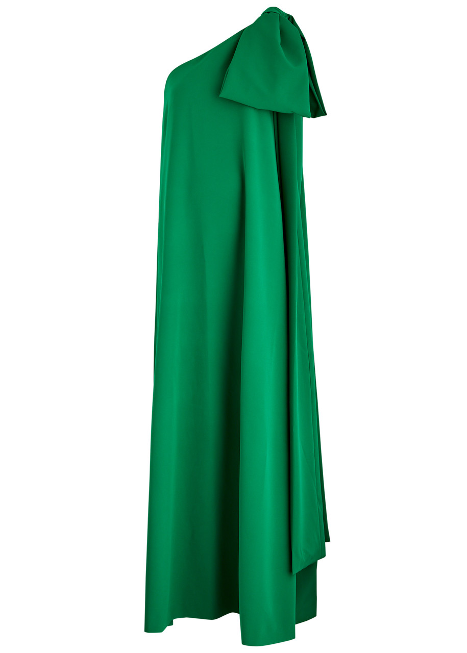 Bernadette Samuel Bow-embellished One-shoulder Maxi Dress - Green - S