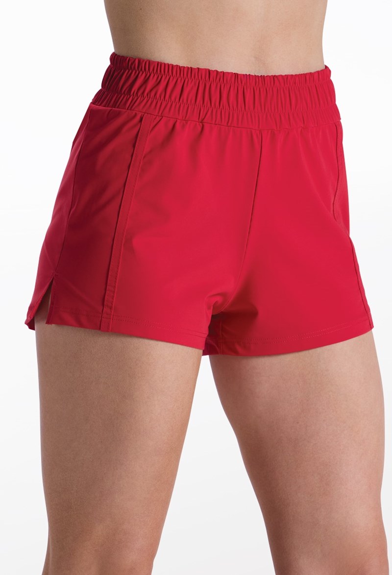 Ultra Tech Dance Shorts with Brief - Red - Medium Adult -