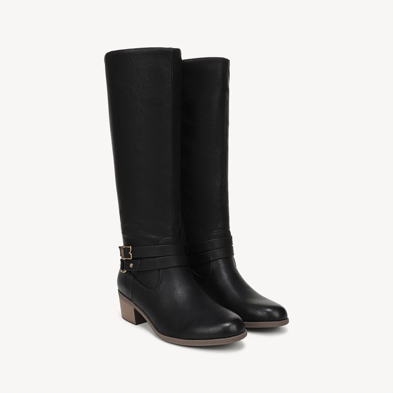 Dr. Scholl's Women's Ivy Tall Boot Black Faux Leather DRSCH .