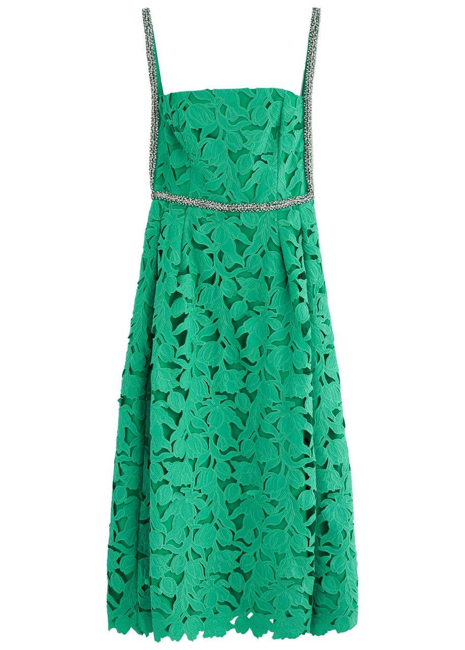 Rebecca Vallance Eden Floral Cut-out Midi Dress - Green - S