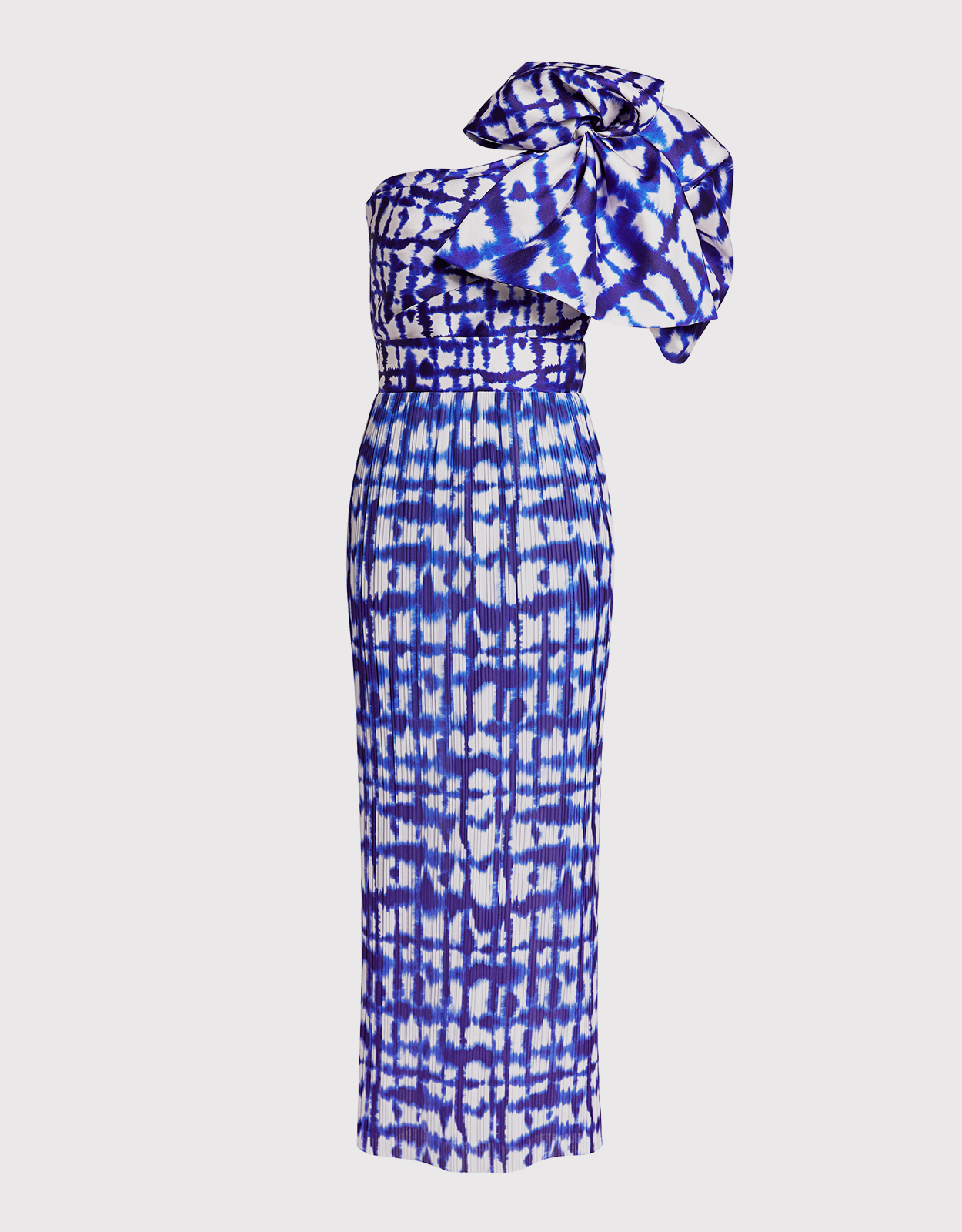 Solace London Lucia Check Printed One-shoulder Midi Dress -