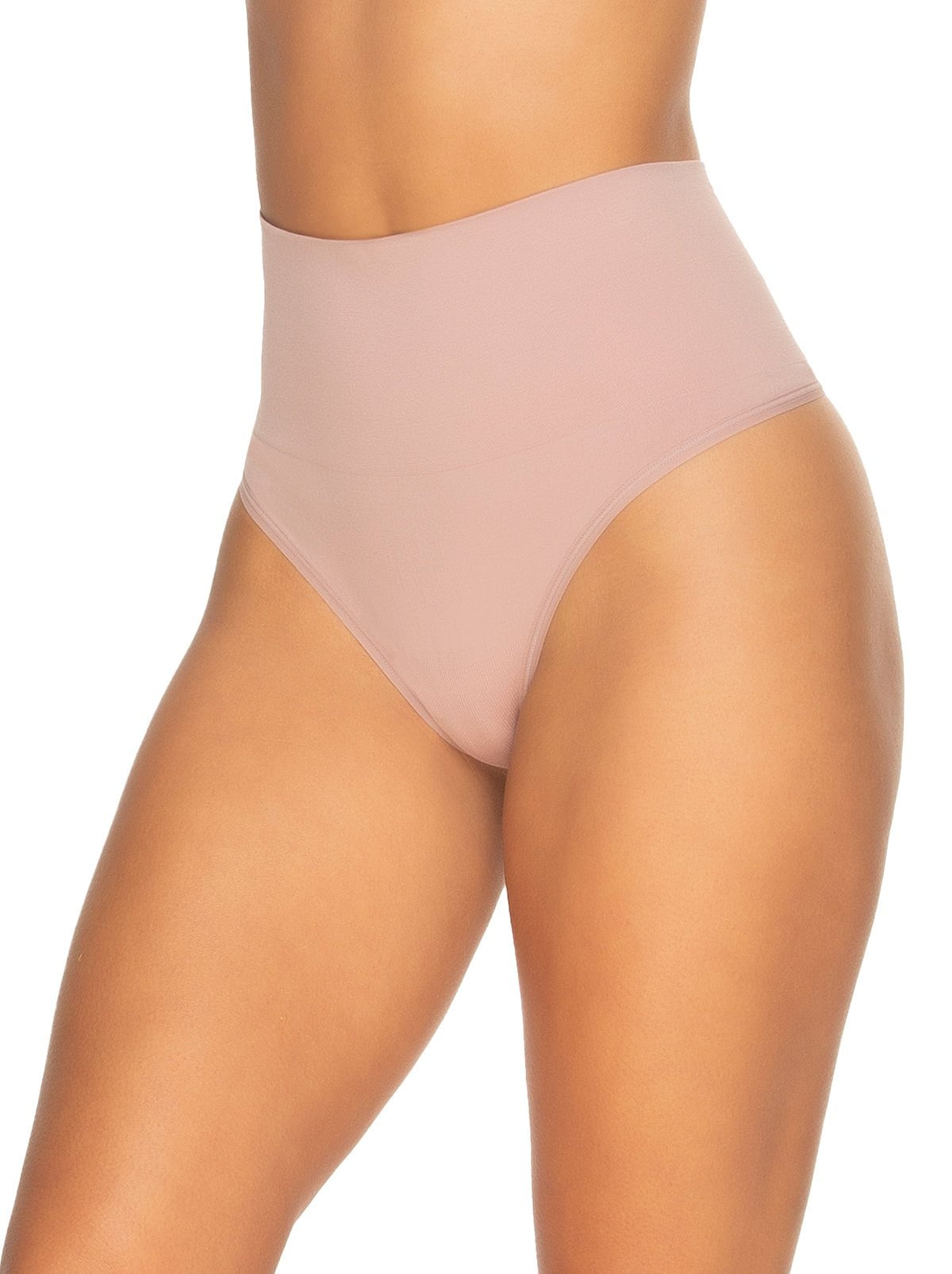 Fusion Waist Shapewear Thong, Rose Tan Medium