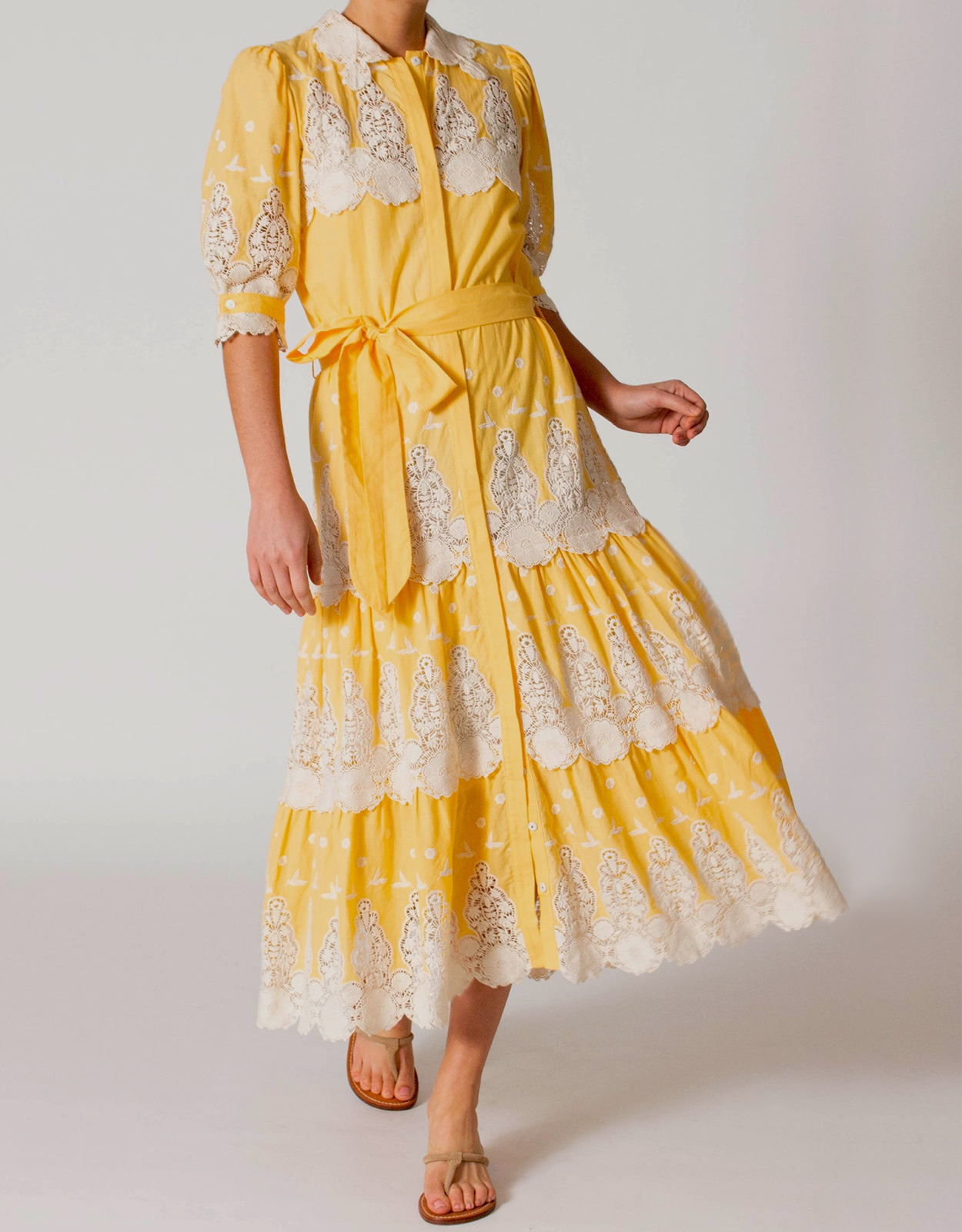 Miguelina Ophelia Hummingbird Shirt Midi Dress