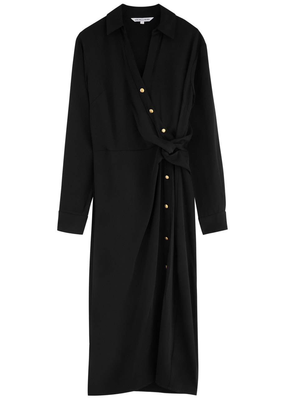 Veronica Beard Wright Wrap-effect Shirt Dress - Black -