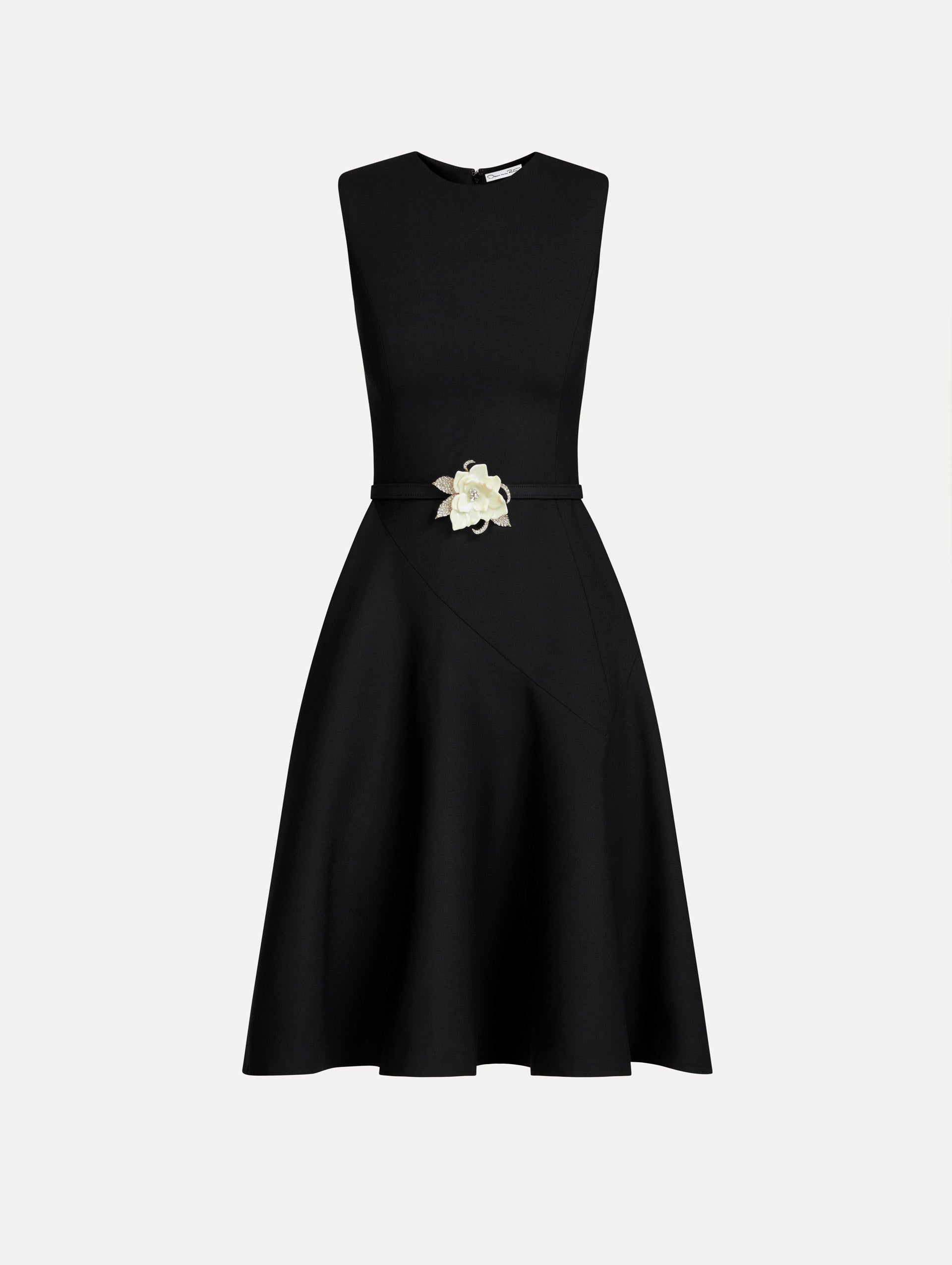 Floral Belt Sleeveless Dress