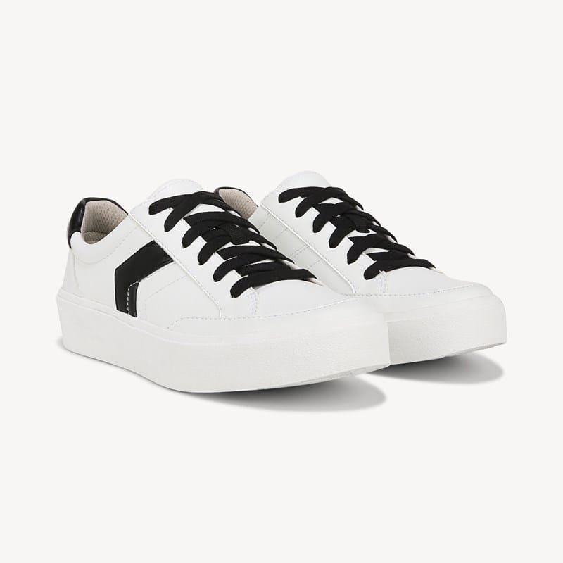 Dr. Scholl's Women's Madison Lace Sneaker Shoes WhiteBlack Faux Leather Drsch . W