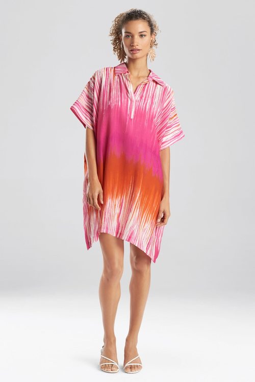 Painted Tie-Dye Caftan Dress