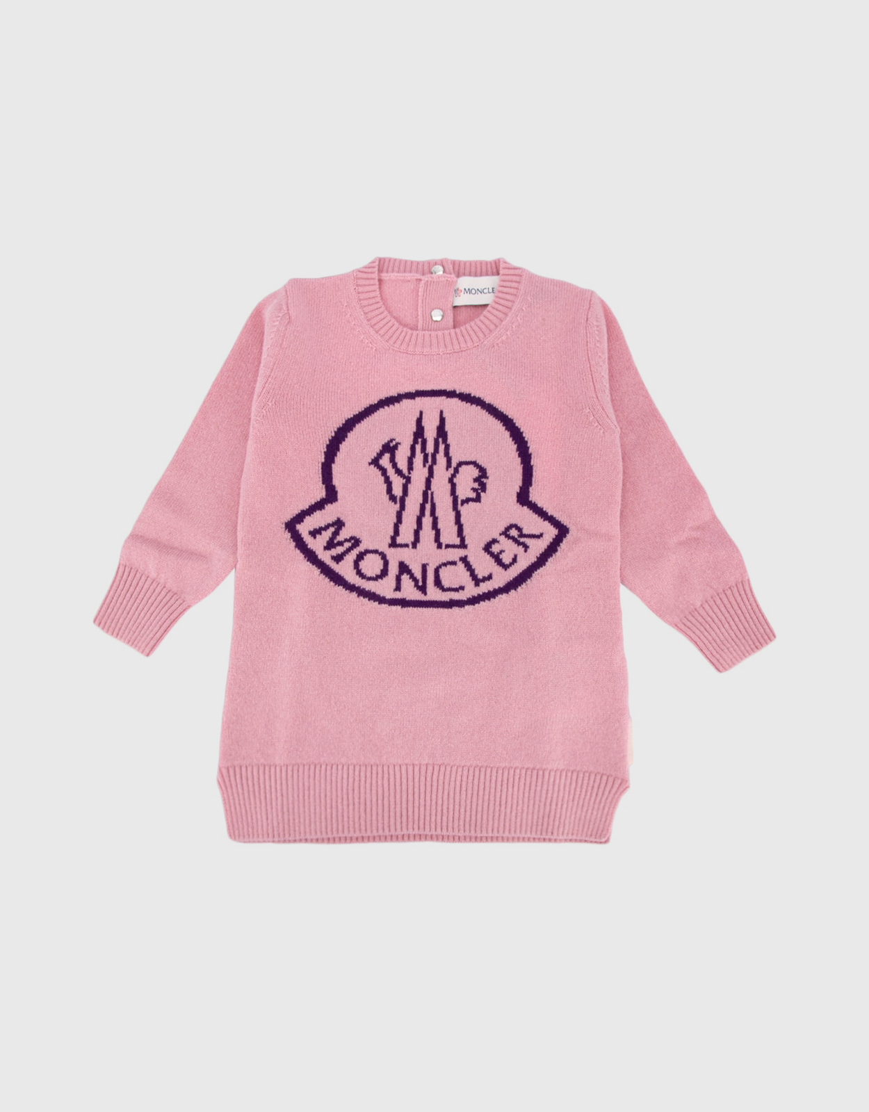 Moncler Kids Wool Cashmere Logo Knitted Dress
