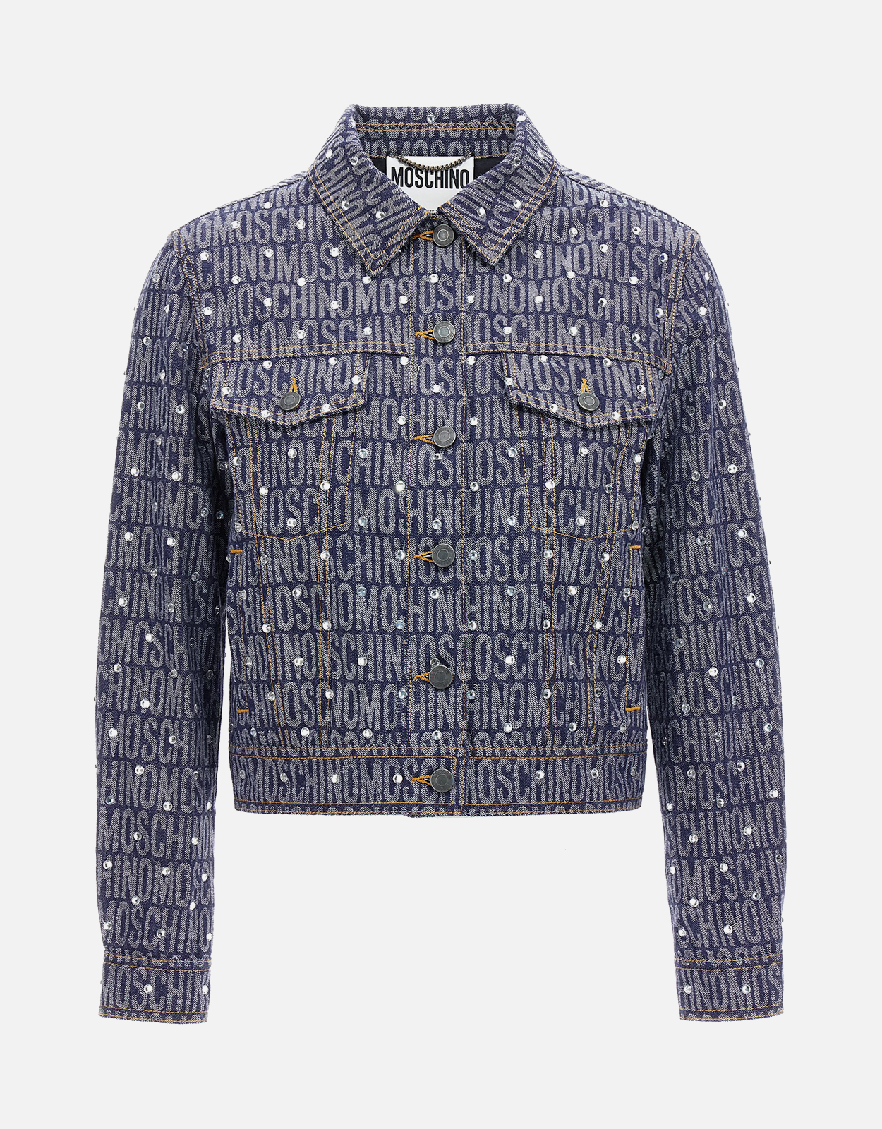 Moschino Cotton Denim Blend Logo Jacket - IT