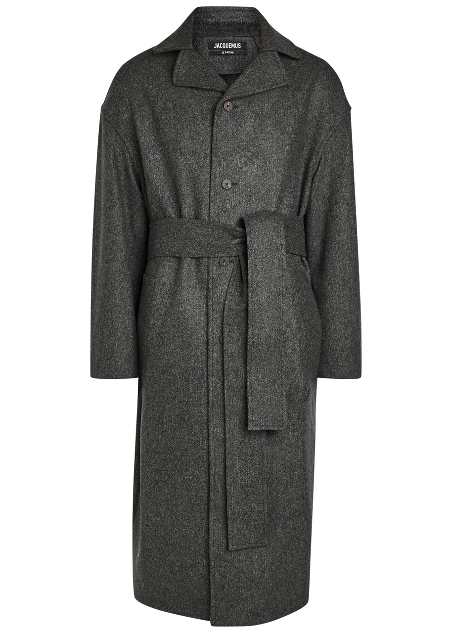 Jacquemus Le Manteau Citta Belted Wool-blend Trench Coat - Dark Grey - IT M