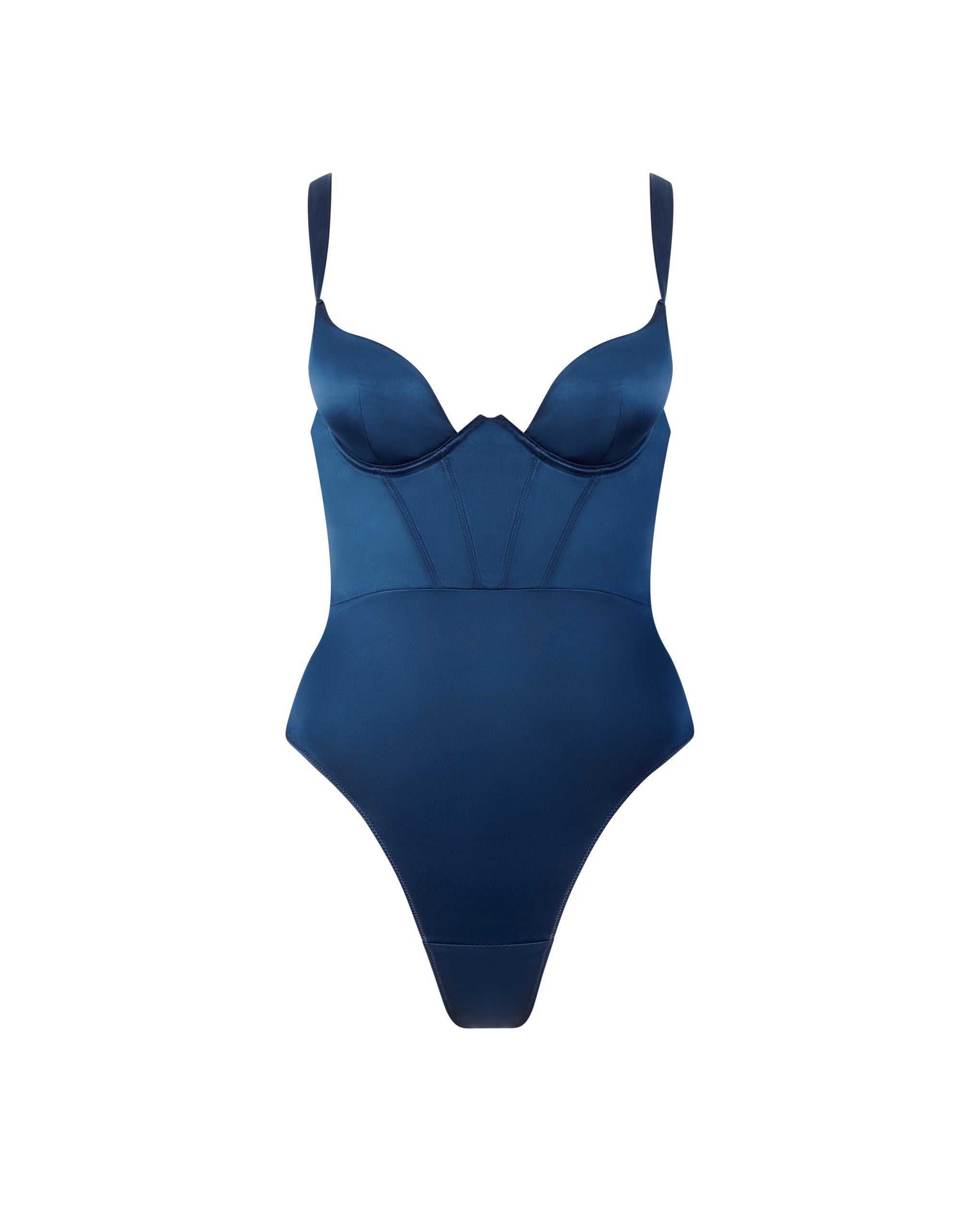 Bluebella Verona Satin Push Up Bodysuit Navy - B