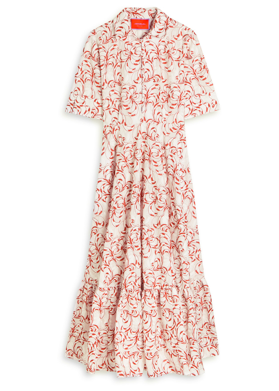 LA Double J San Pietro Embroidered Woven Maxi Dress - Multicoloured
