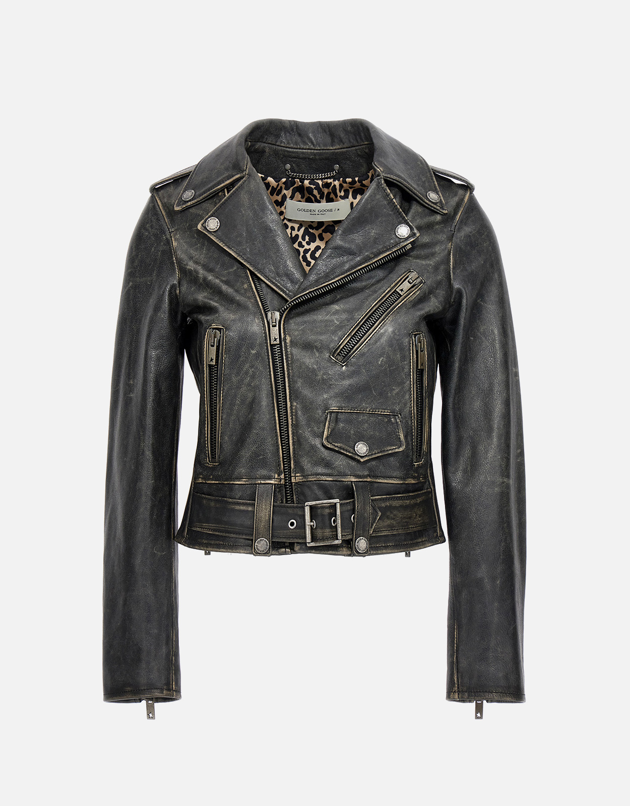 Golden Goose Cow Leather Biker Jacket - IT