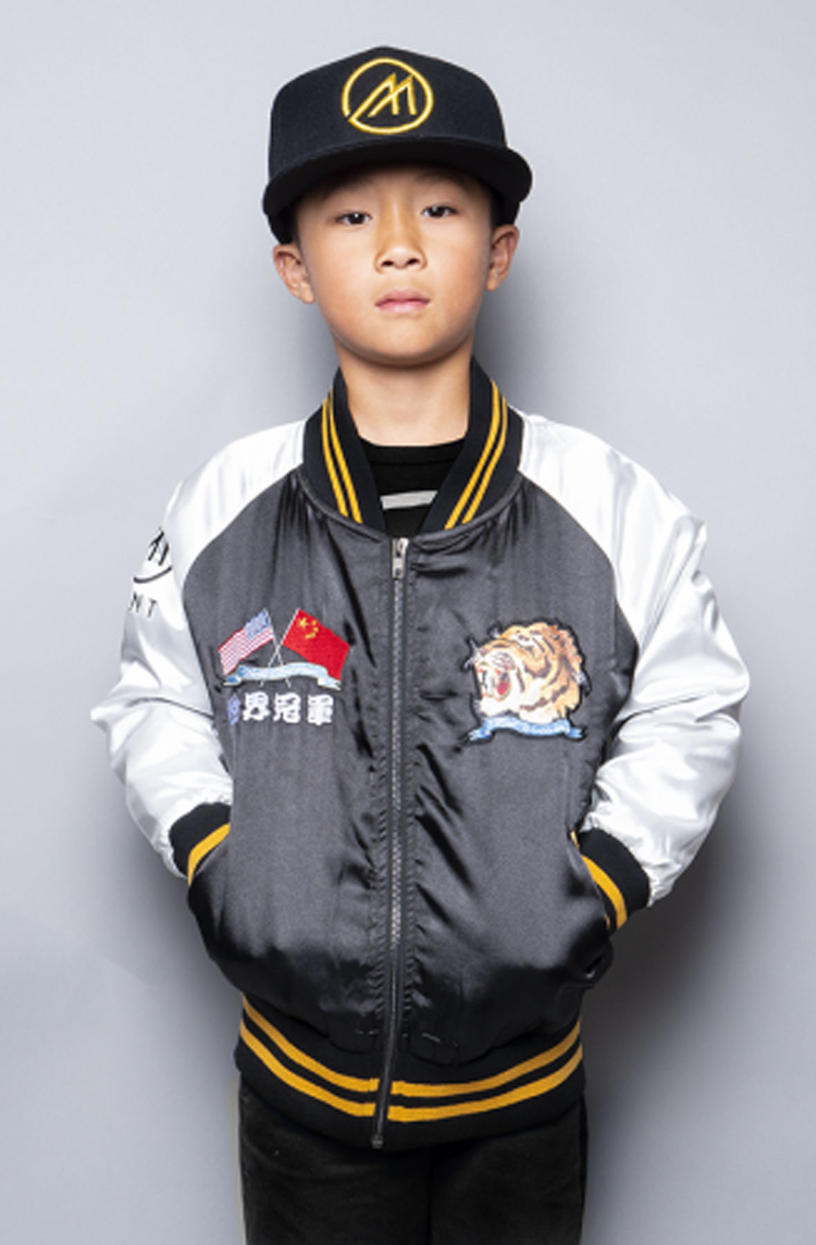 Kids Mint Silk Tiger Bomber Jacket Kids All Black White Jackets All Black White