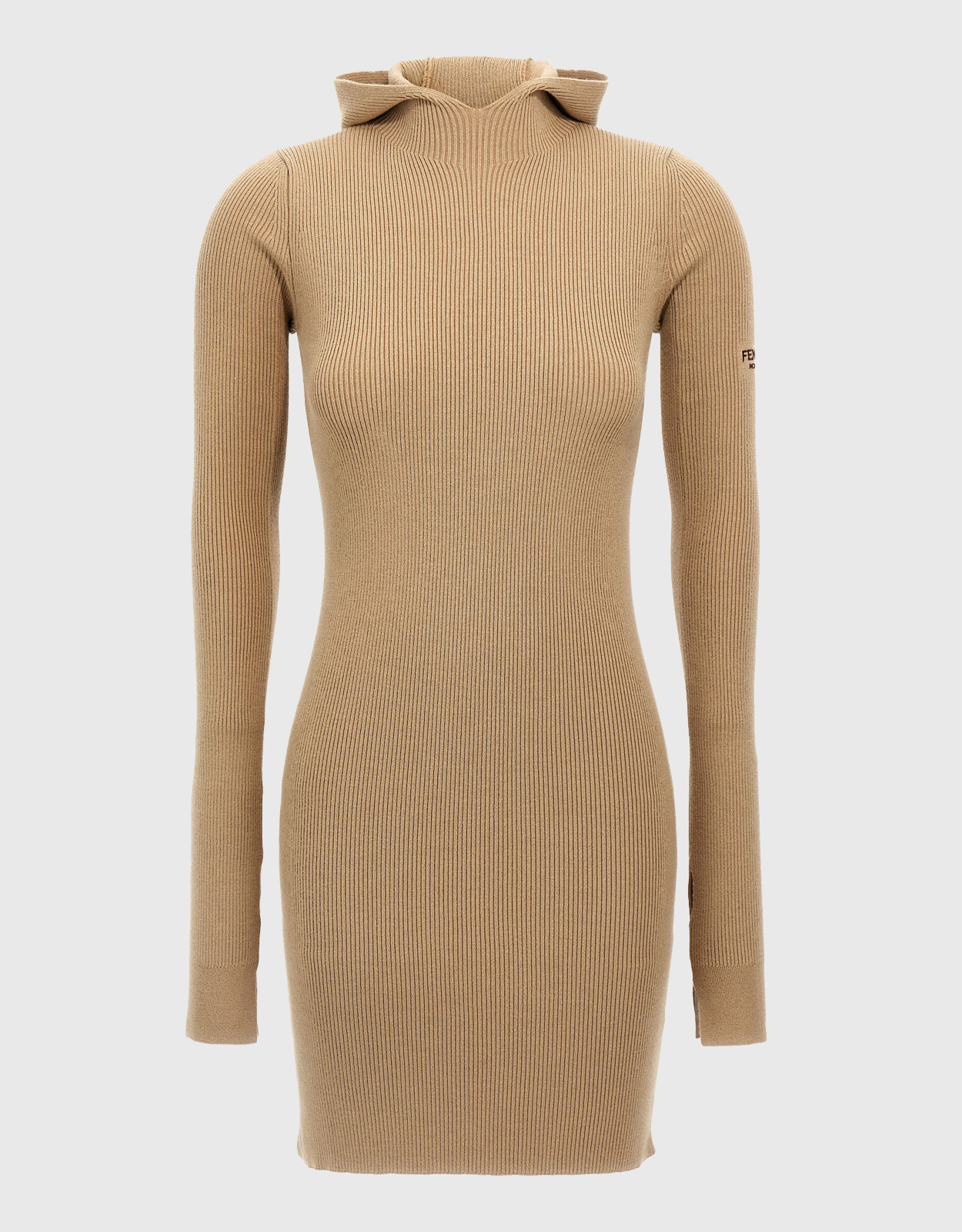 Fendi Wool And Silk Long-Sleeved Hooded Mini Dress - IT