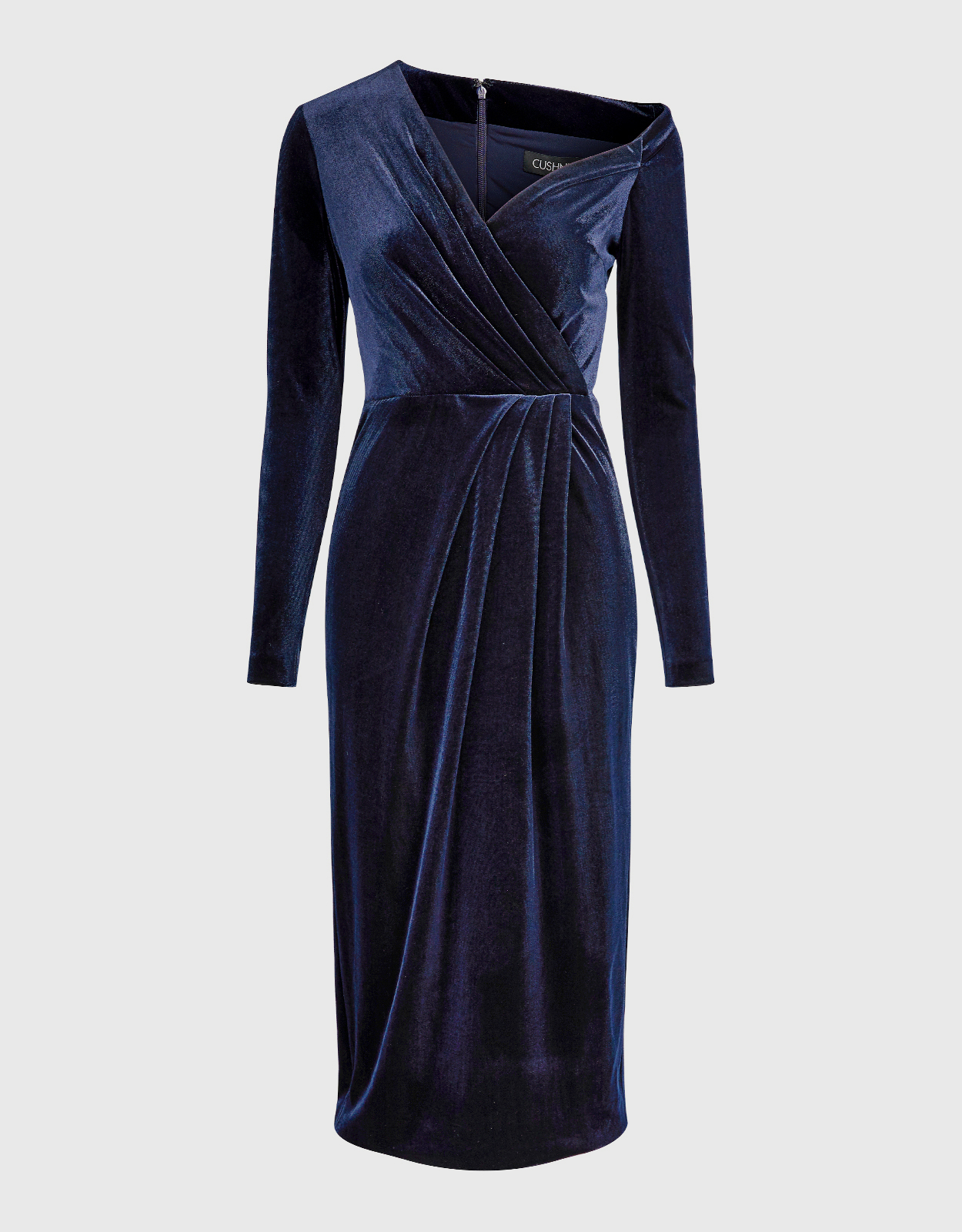 Cushnie V-neck Off-the-shoulder Velvet Midi Dress -