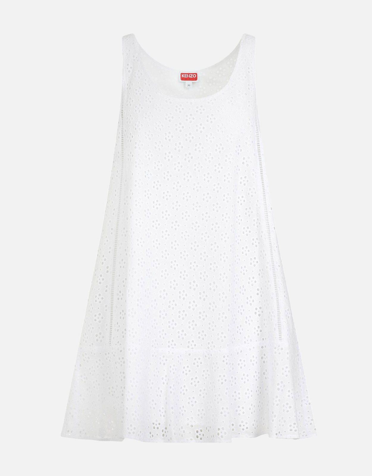 Kenzo Cotton Broderie Anglaise Mini Dress - FR