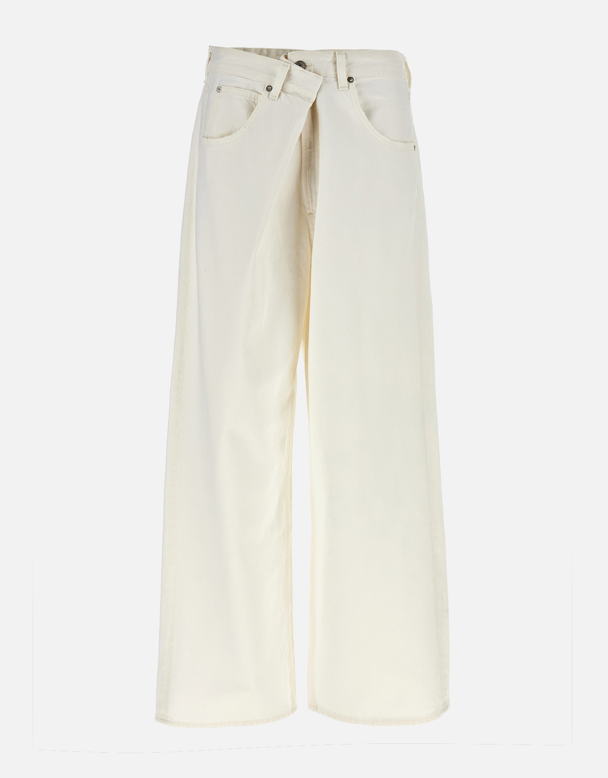 Agolde Vana Denim High-Rise Fold Wide-Leg Jeans