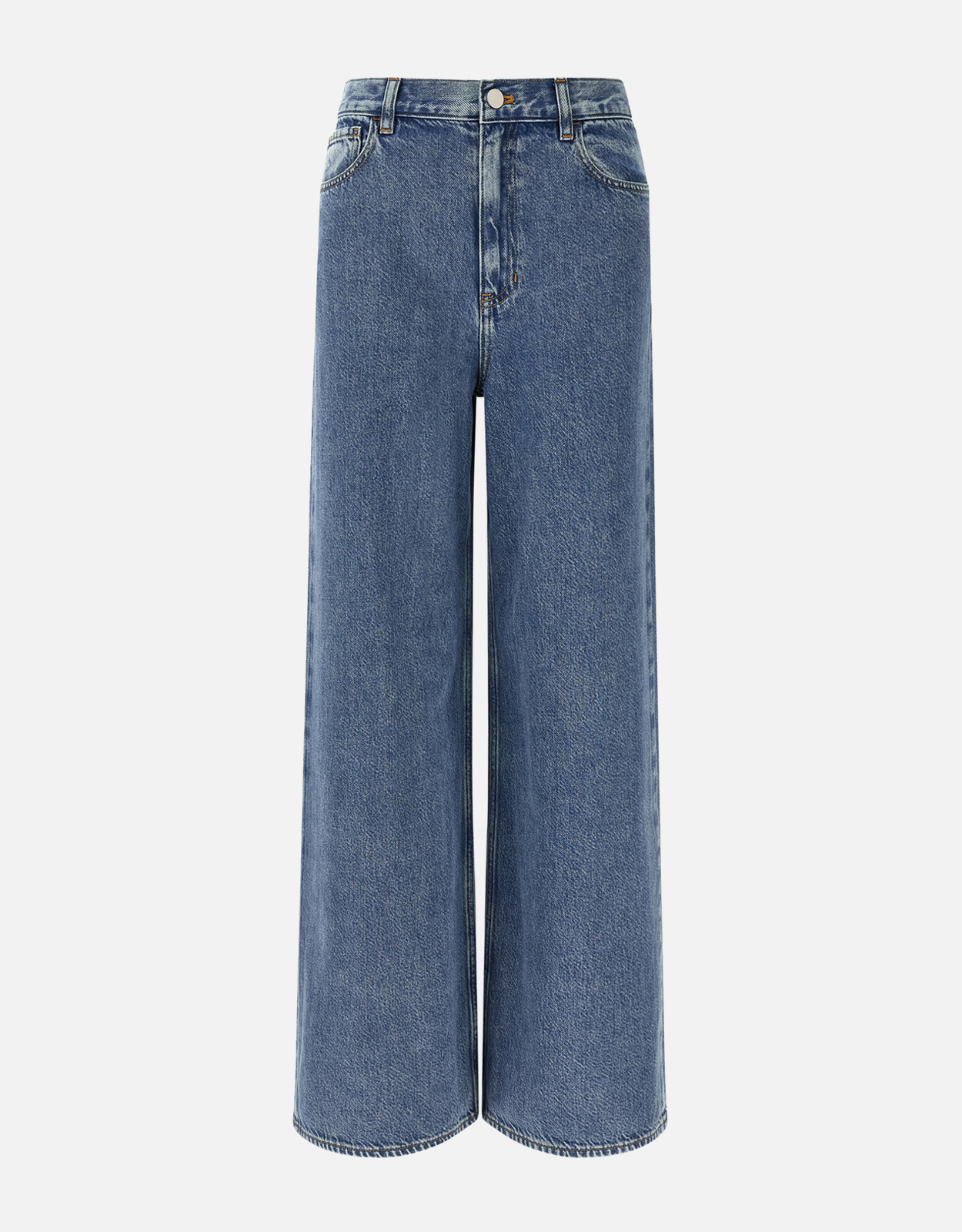 Theory Cotton Blend High-Waisted Wide-Leg Jeans