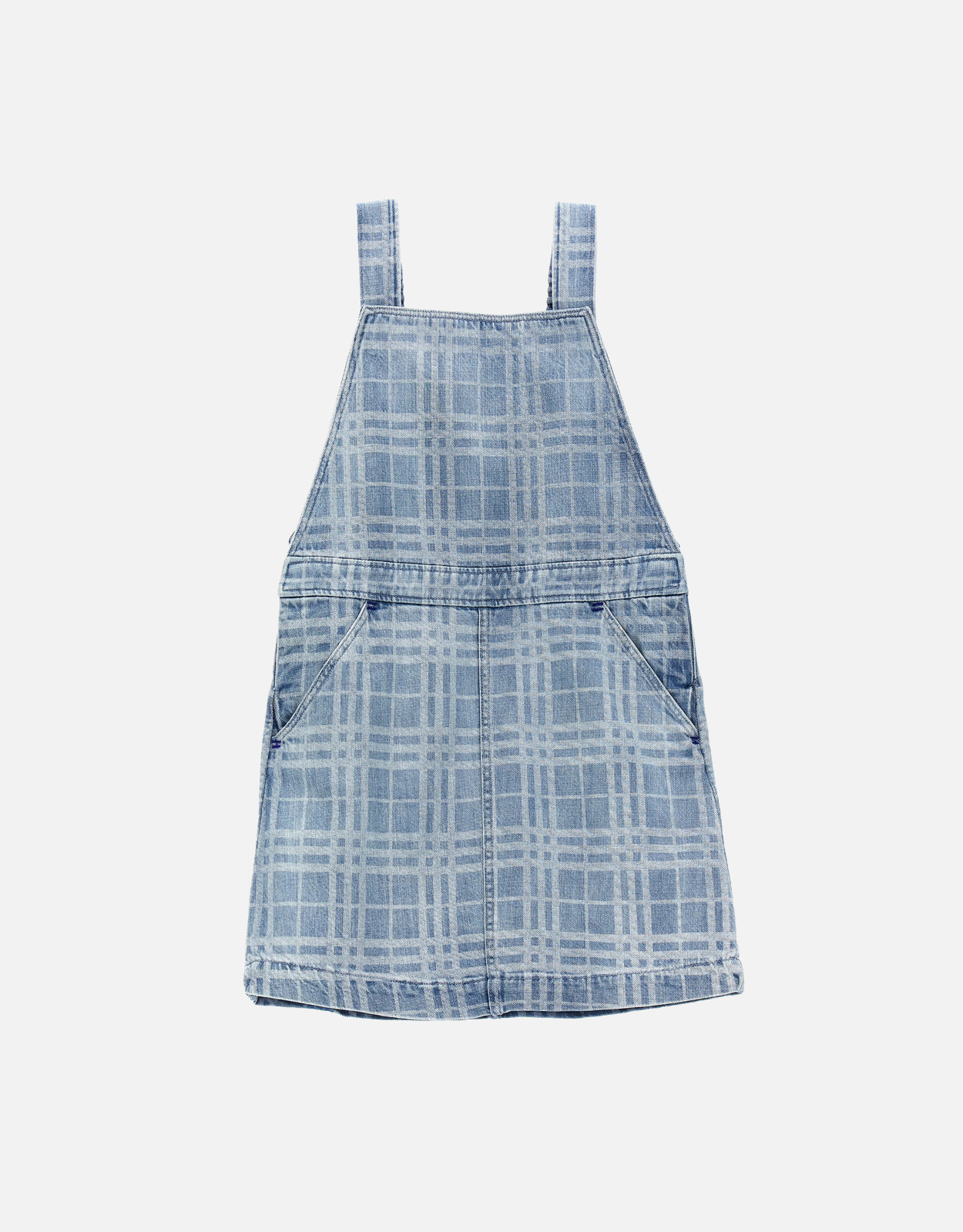 Burberry Kids Maetine Cotton Check Print Denim Dress - Month