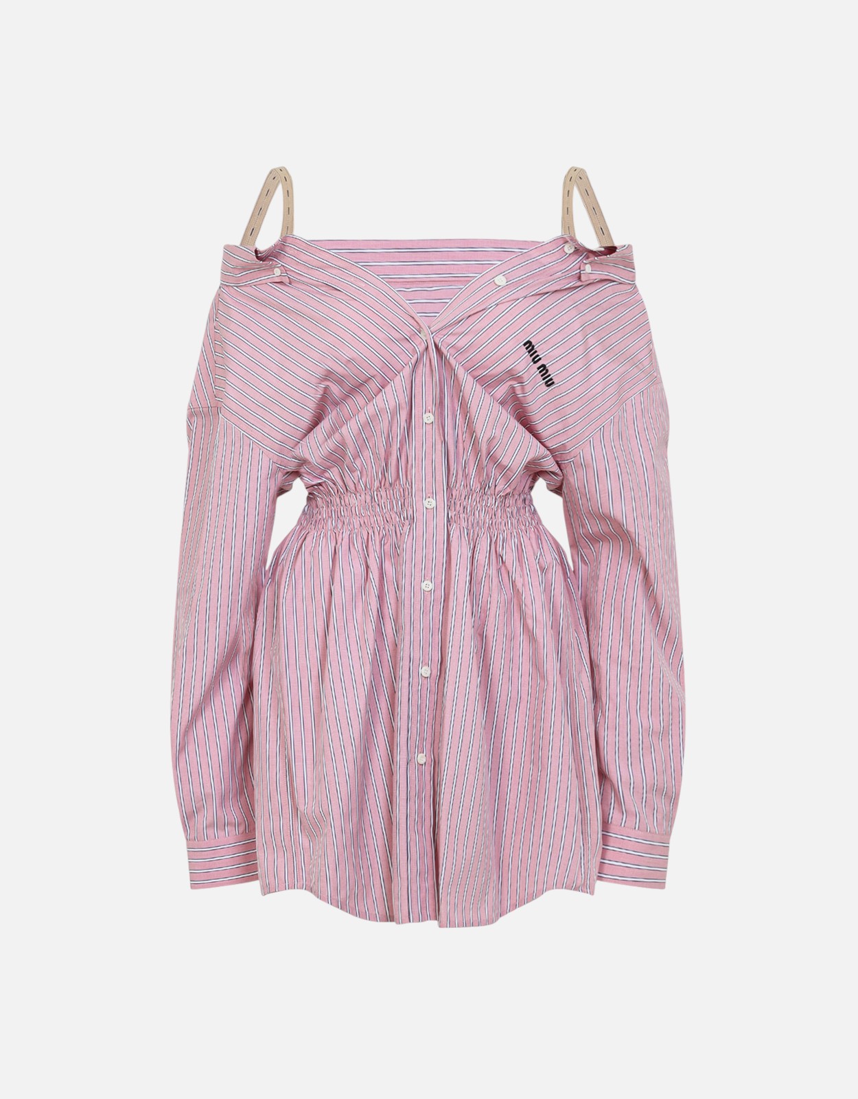 Miu Miu Striped Poplin Mini Dress - IT