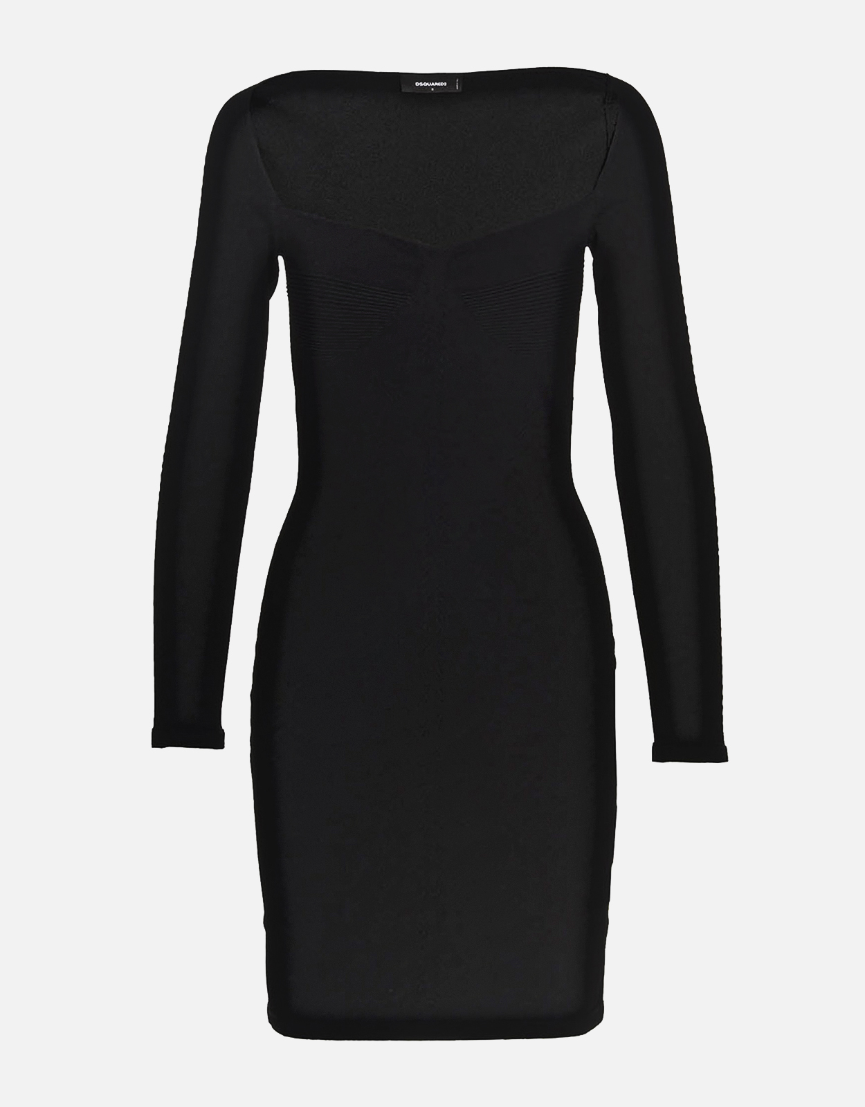 Dsquared Square Neck Viscose Blend Ribbed Dress