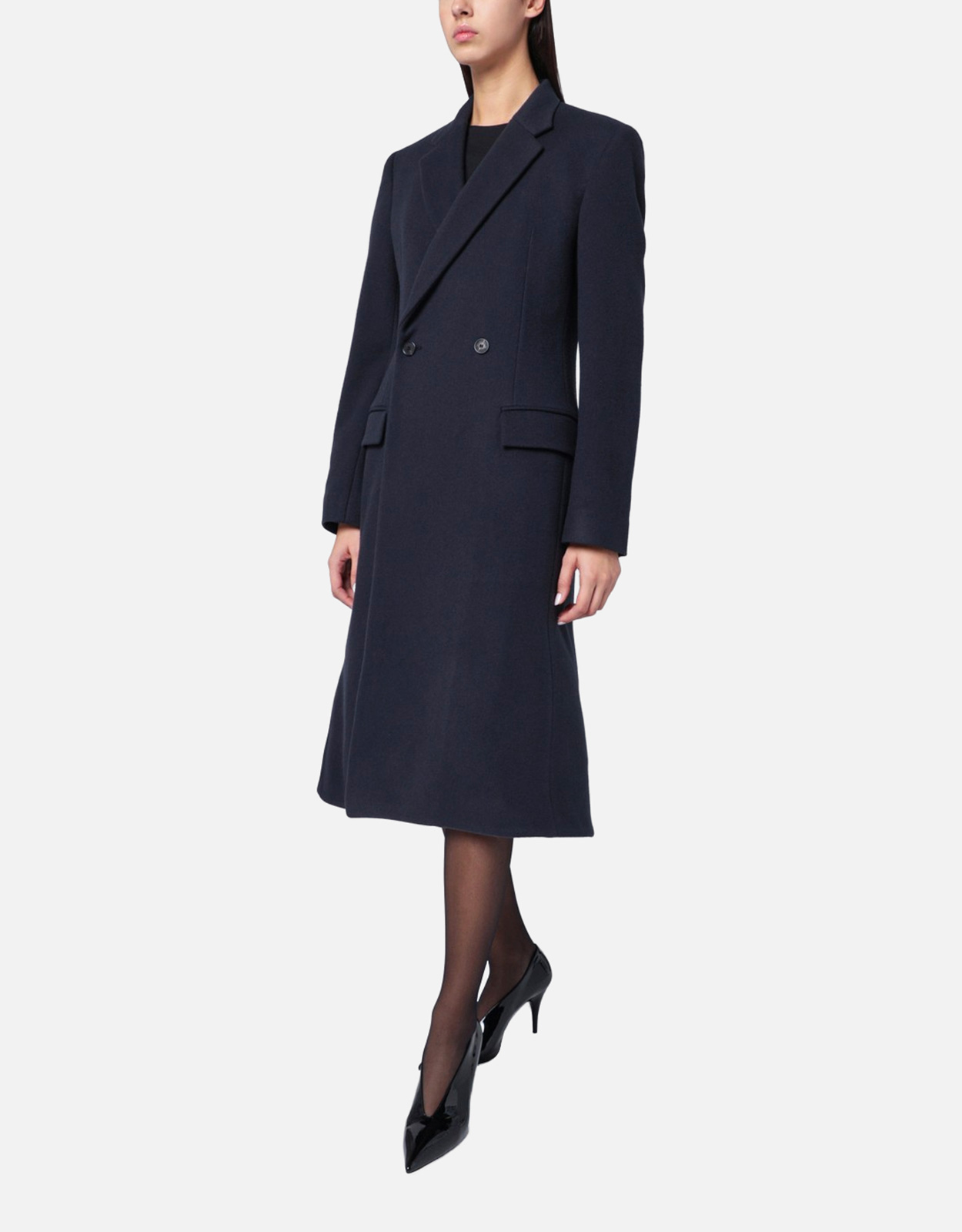 Balenciaga Godet Midi Wool Coat - FR