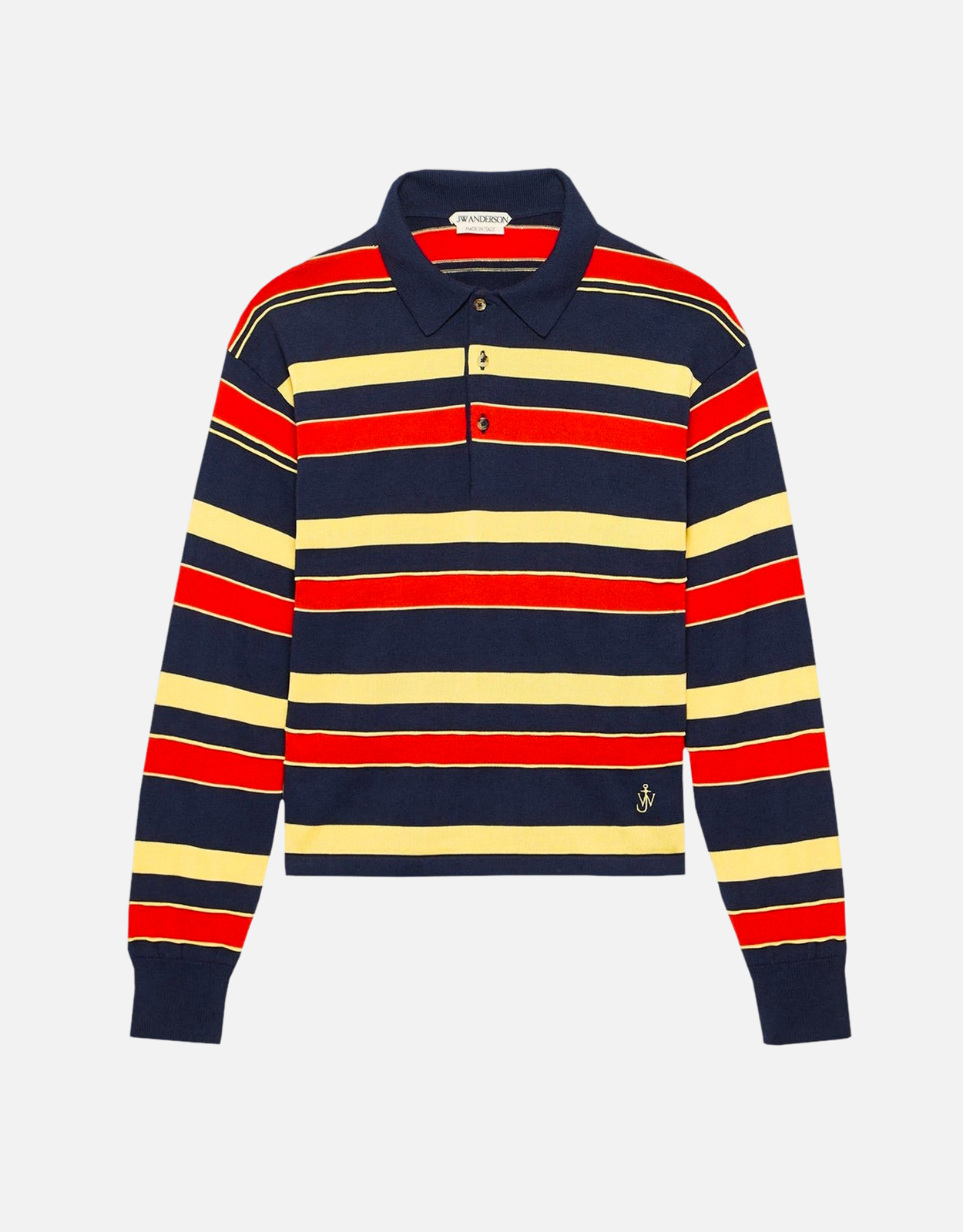 JW Anderson Knitted Striped Rugby Polo Top