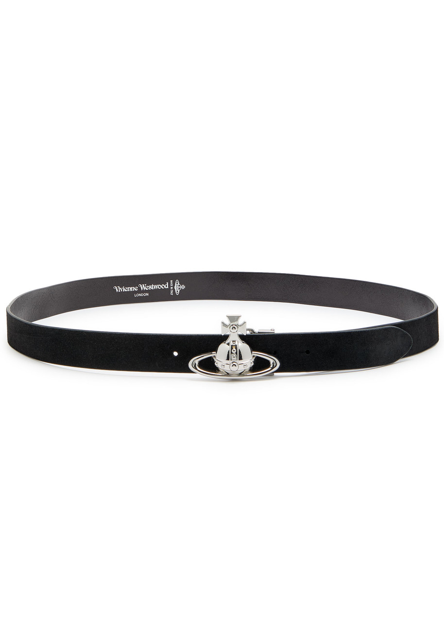 Vivienne Westwood Orb Suede Belt - Black