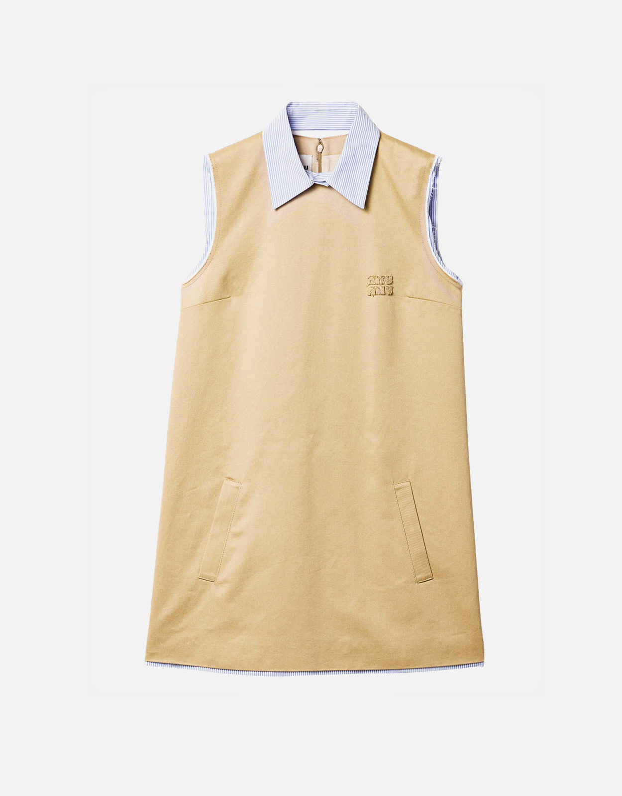 Miu Miu Chino Dress With Checked Poplin Details - IT