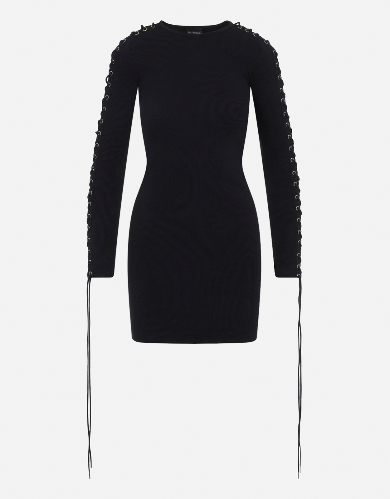 Balenciaga Lace-Up Long Sleeve Dress