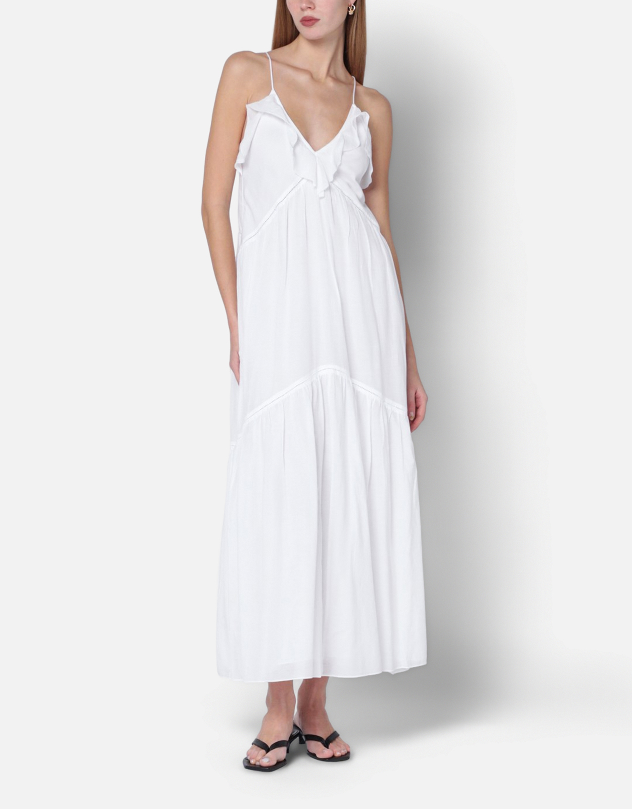 Isabel Marant ?toile Vasma Cotton Voile Column Point Flared Dress - FR F