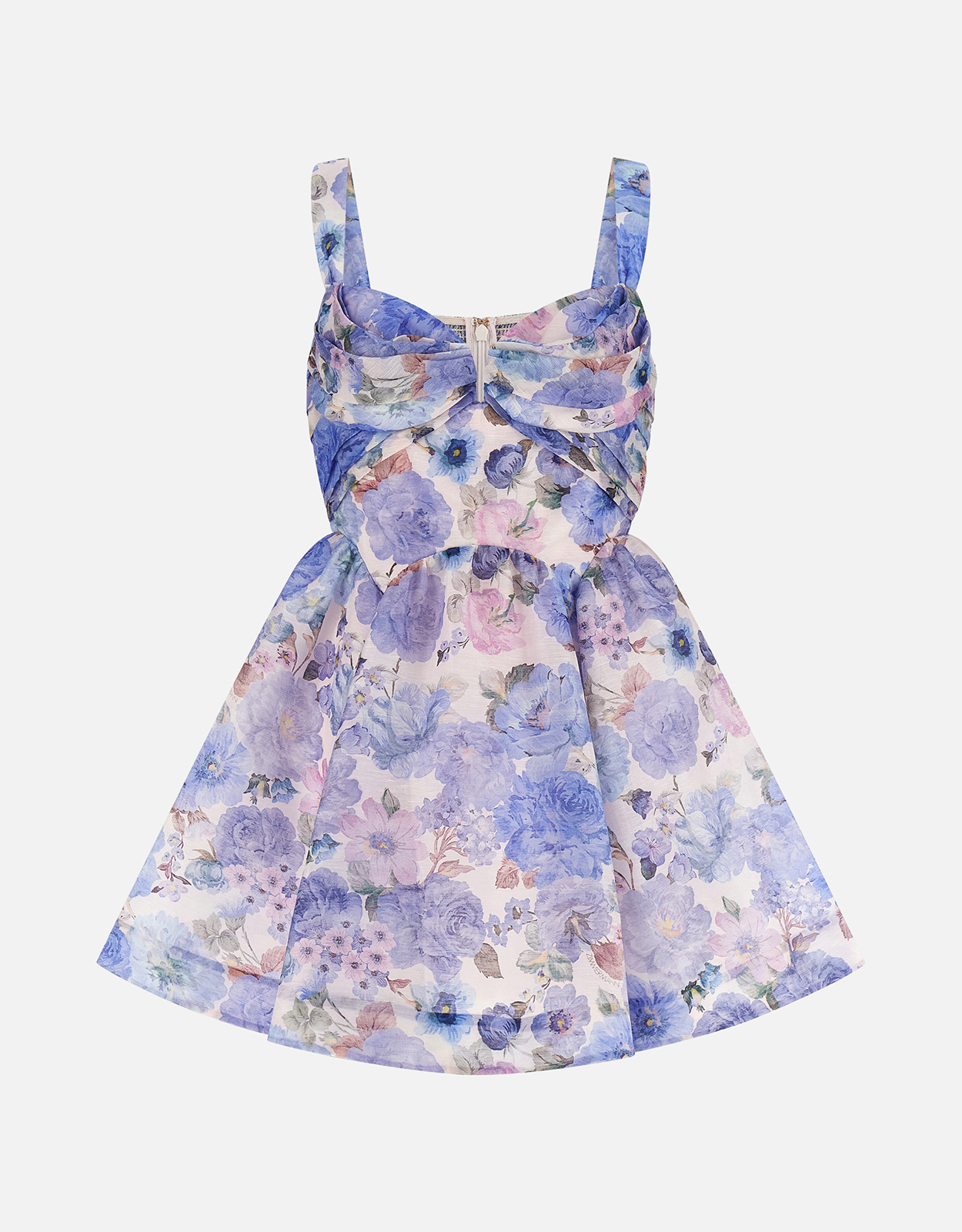 Zimmermann Silk Linen Sky Bloom Mini Dress
