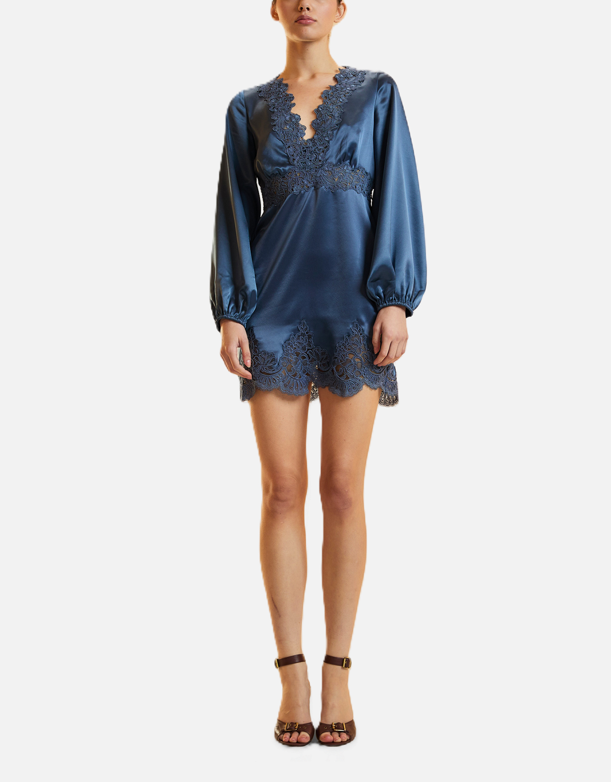 Cynthia Rowley Satin Lace Mini Dress -
