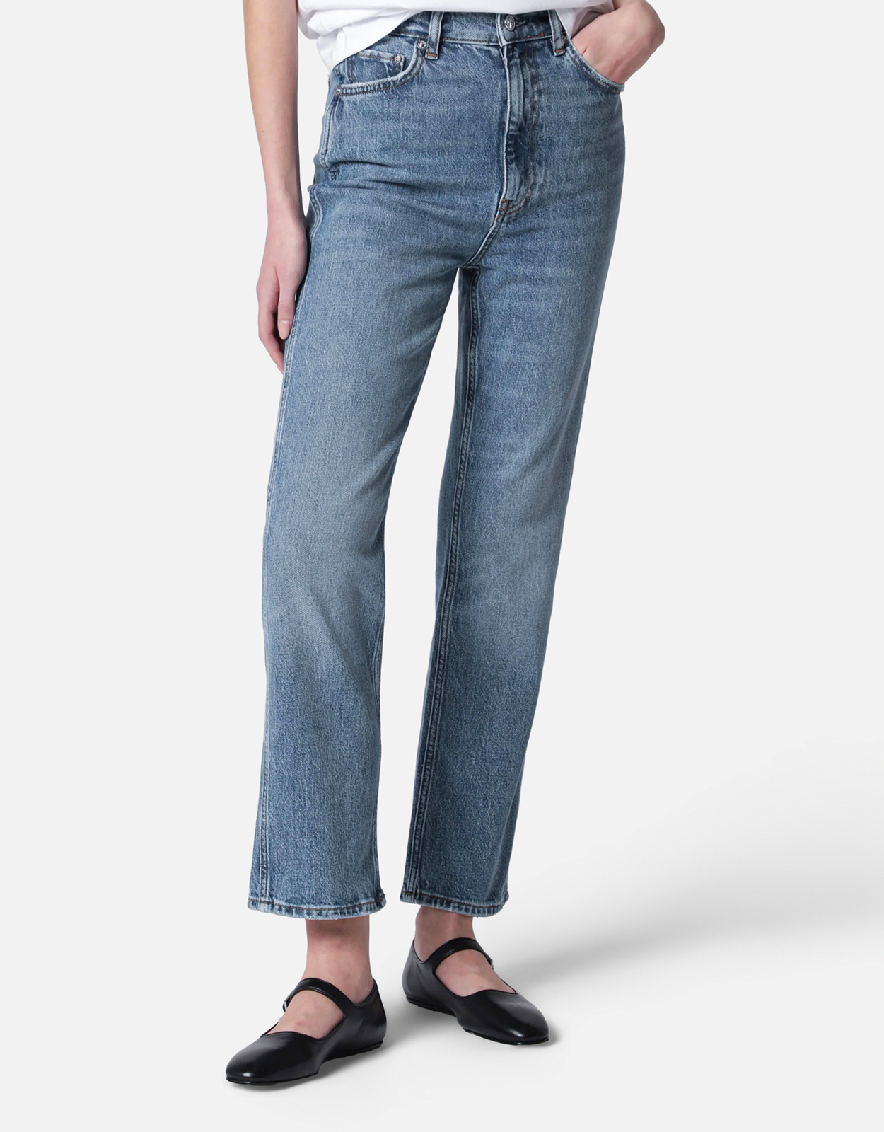 ANINE BING High-Rise Cotton Denim Bootcut Jeans