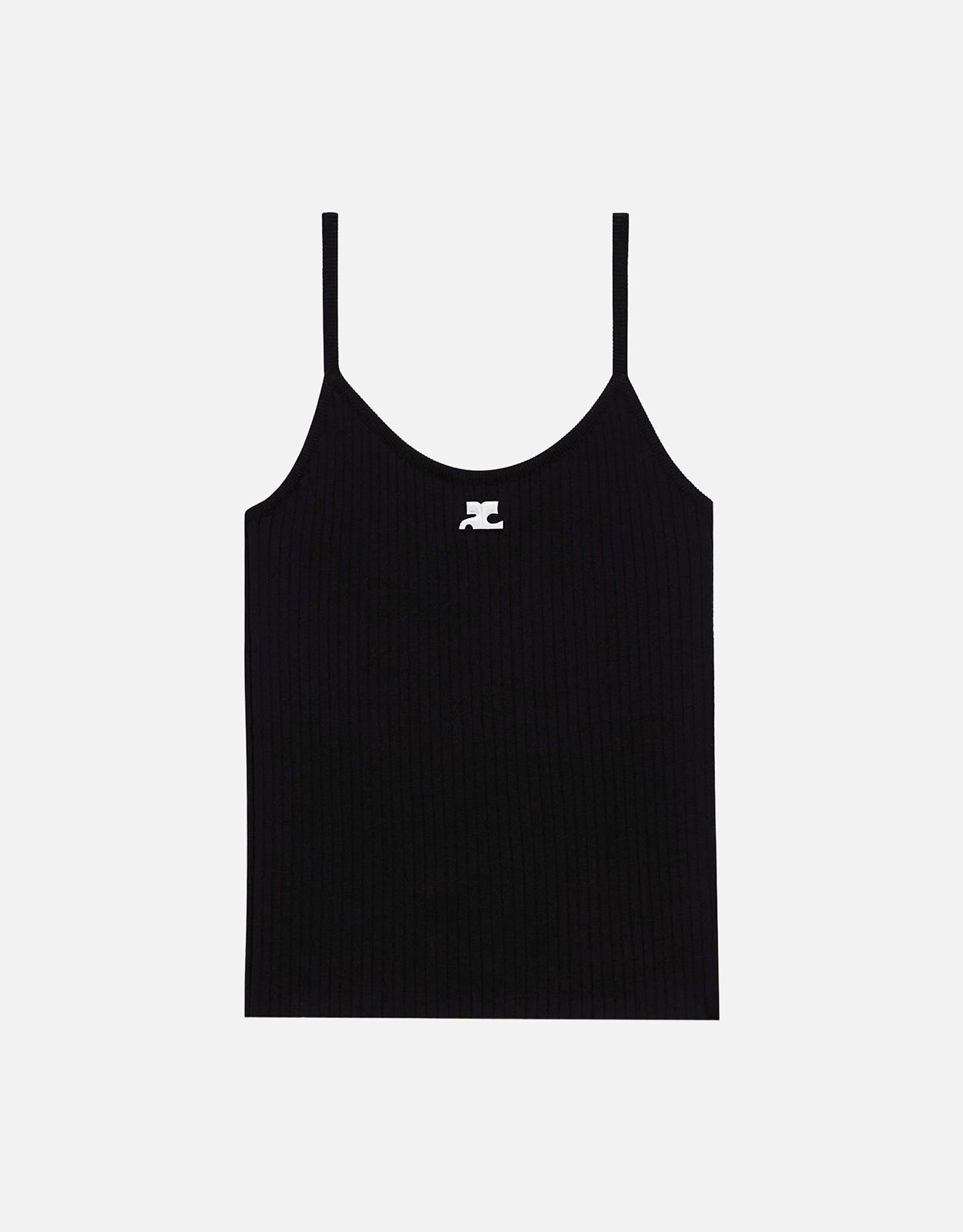 Courreges Ribbed Knitted Cotton Blend Tank Top