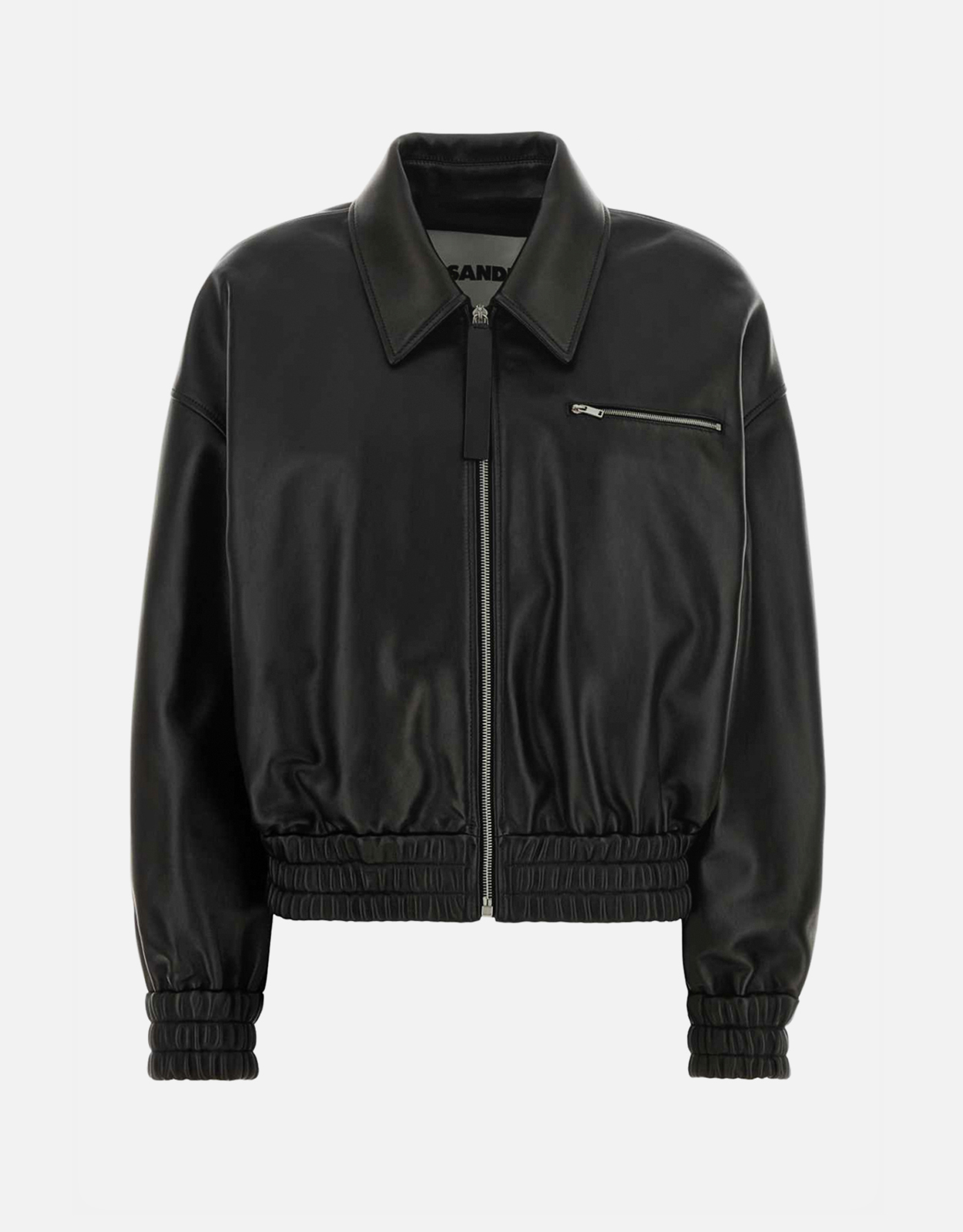 Jil Sander Black Ovine Leather Jacket - DE T