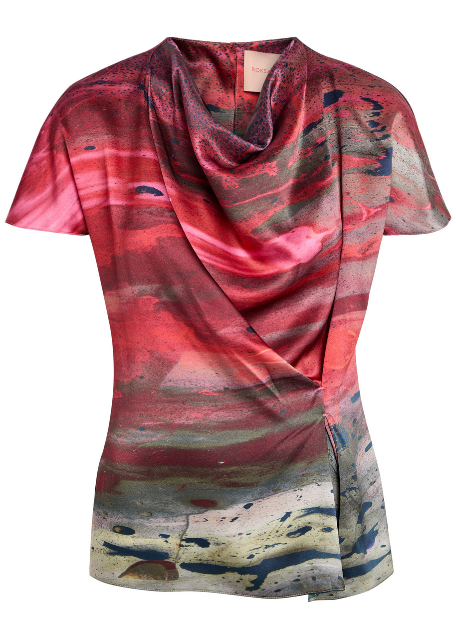 Roksanda Zua Printed Draped Silk top - Multicoloured - S