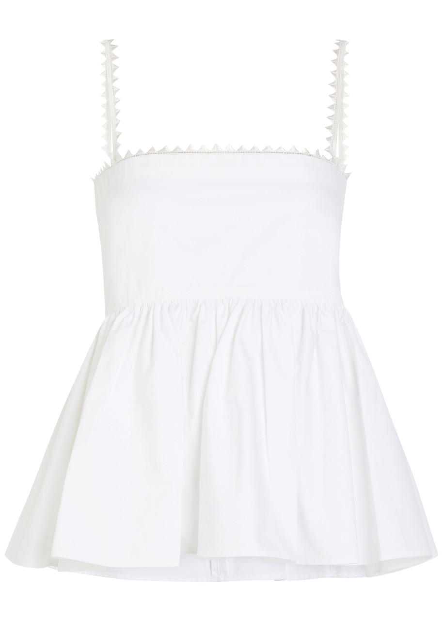 Jacquemus Le Haut Traversin Peplum Cotton-poplin top - White - M