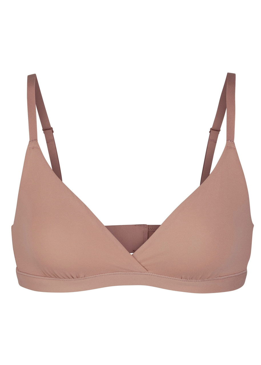 Skims Stretch-jersey Crossover Bralette - Light Brown - X