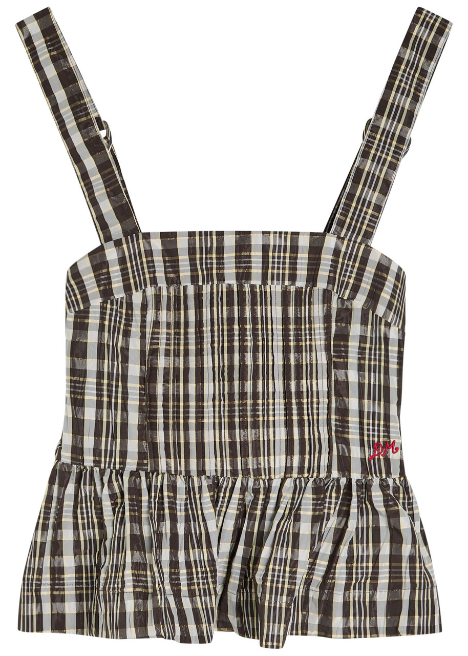 Damson Madder Thalia Checked Pintucked Woven Cami top - Multicoloured - M