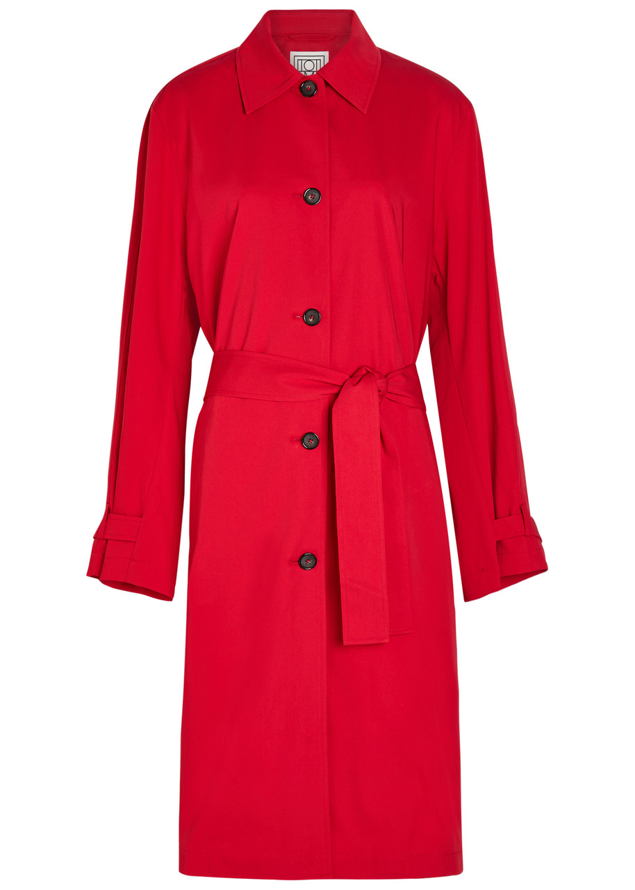 Toteme Belted Cotton Trench Coat - Red - S